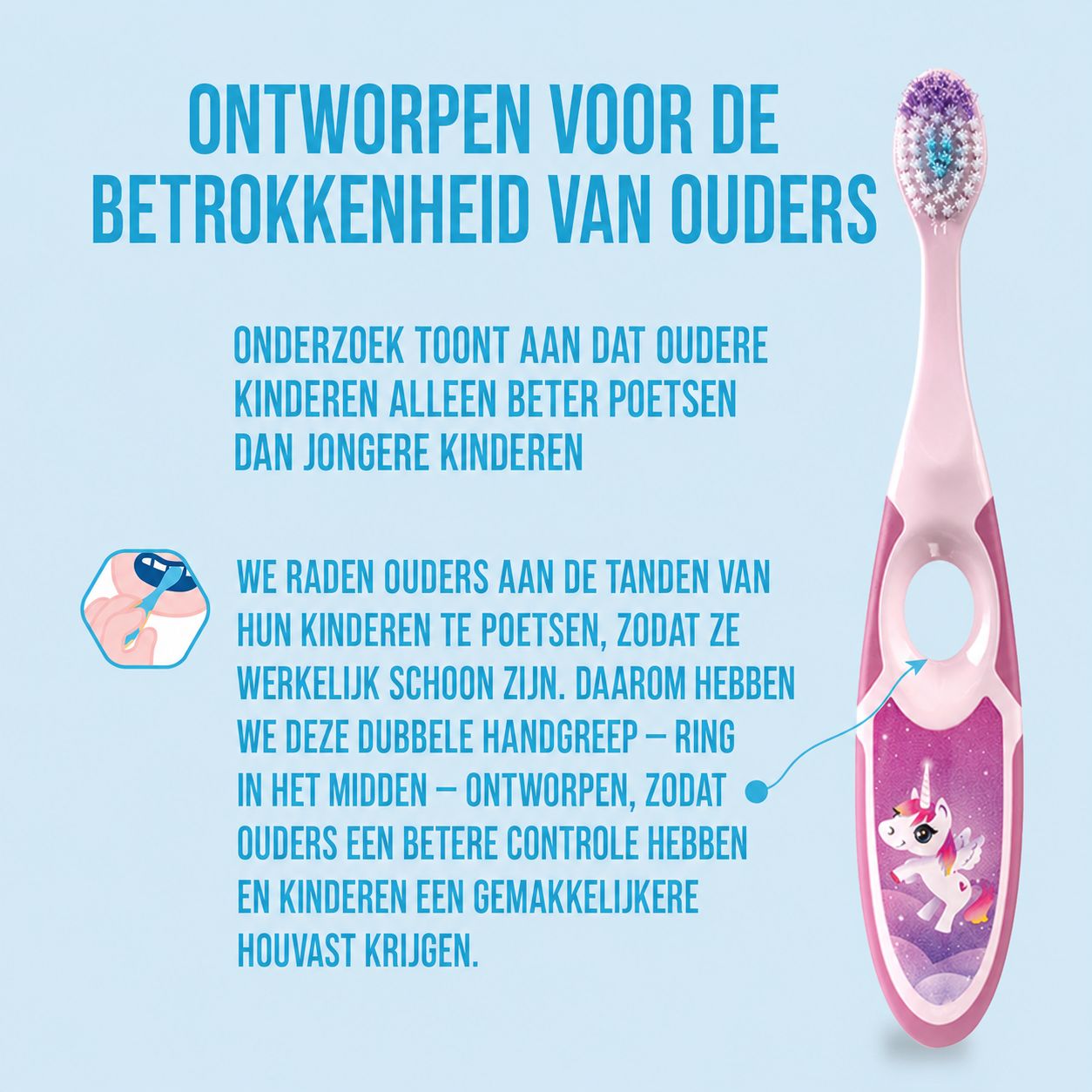 Jordan tandenborstels voor kinderen (3-5 jaar) met eenhoorn, 2-minuten timer en reishoes.