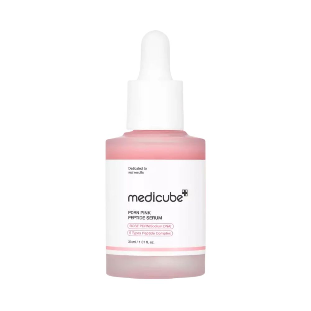 Flacon de Medicube PDRN Pink Peptide Serum avec pipette, 30 ml.