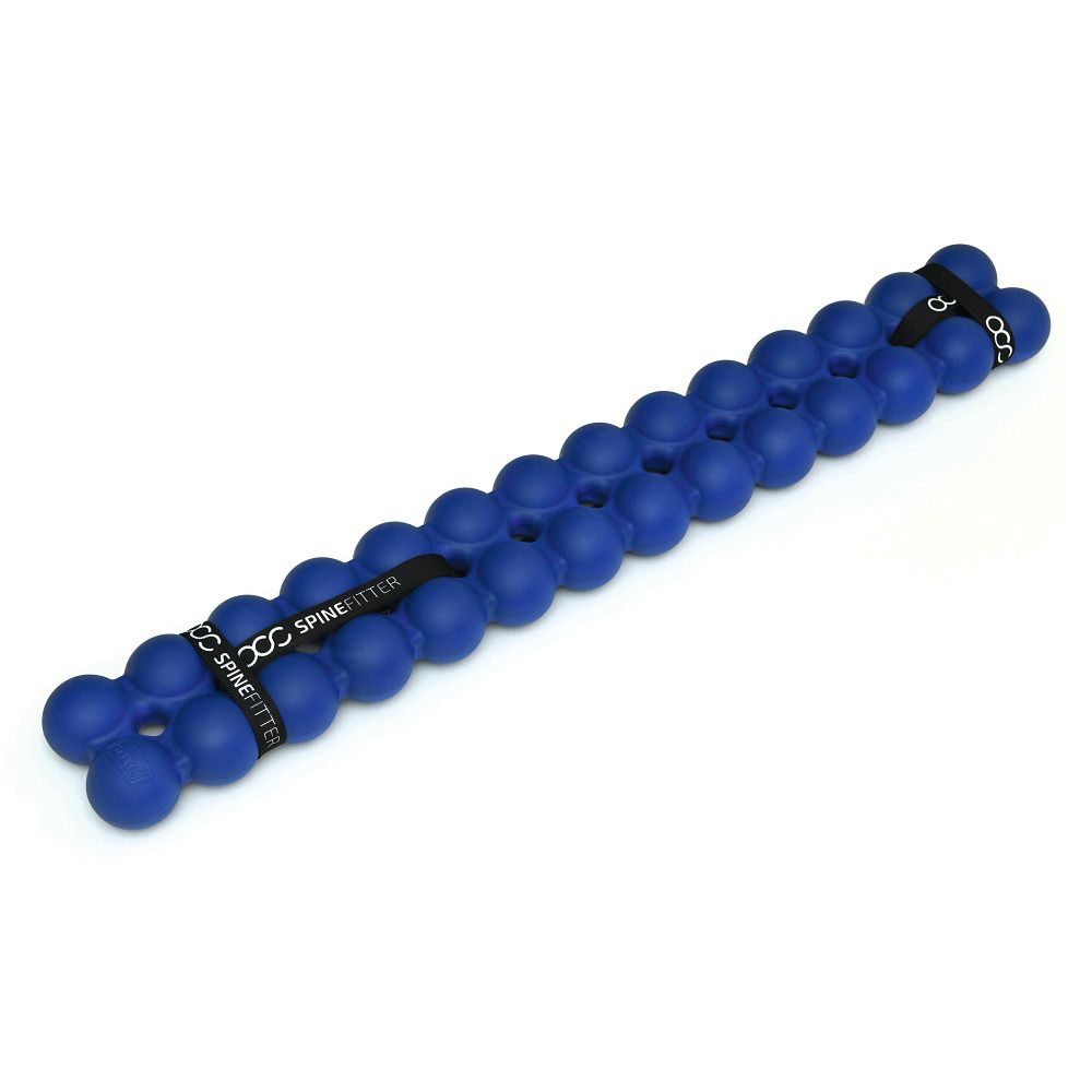 Blauwe Spinefitter met twee zwarte banden. Op de banden staat "SPINEFITTER".