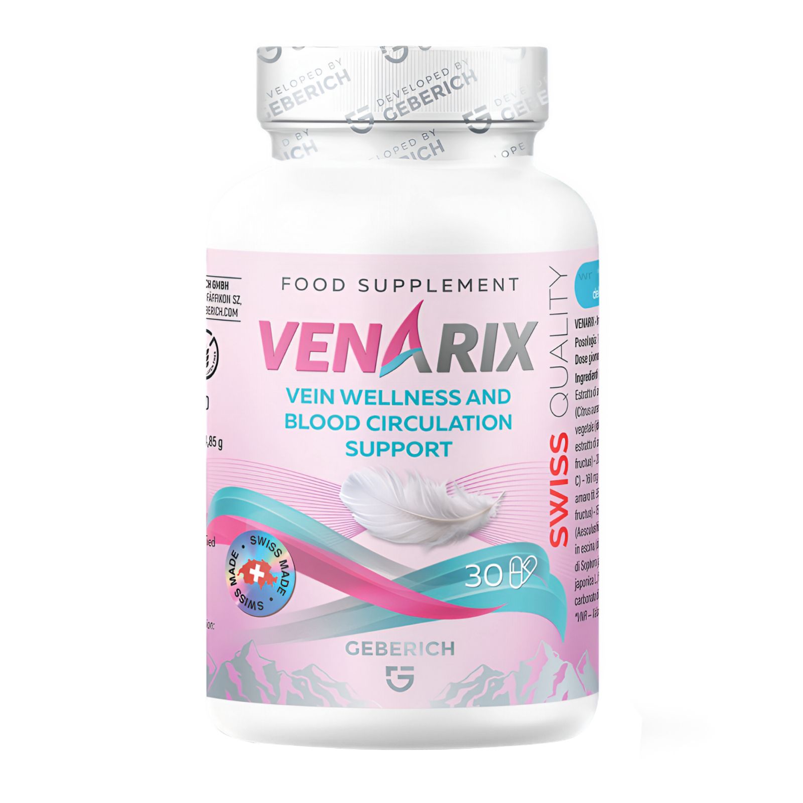 Geberich VenaRix capsulefles voor aderen en bloedsomloop, Swiss Made, 30 capsules.