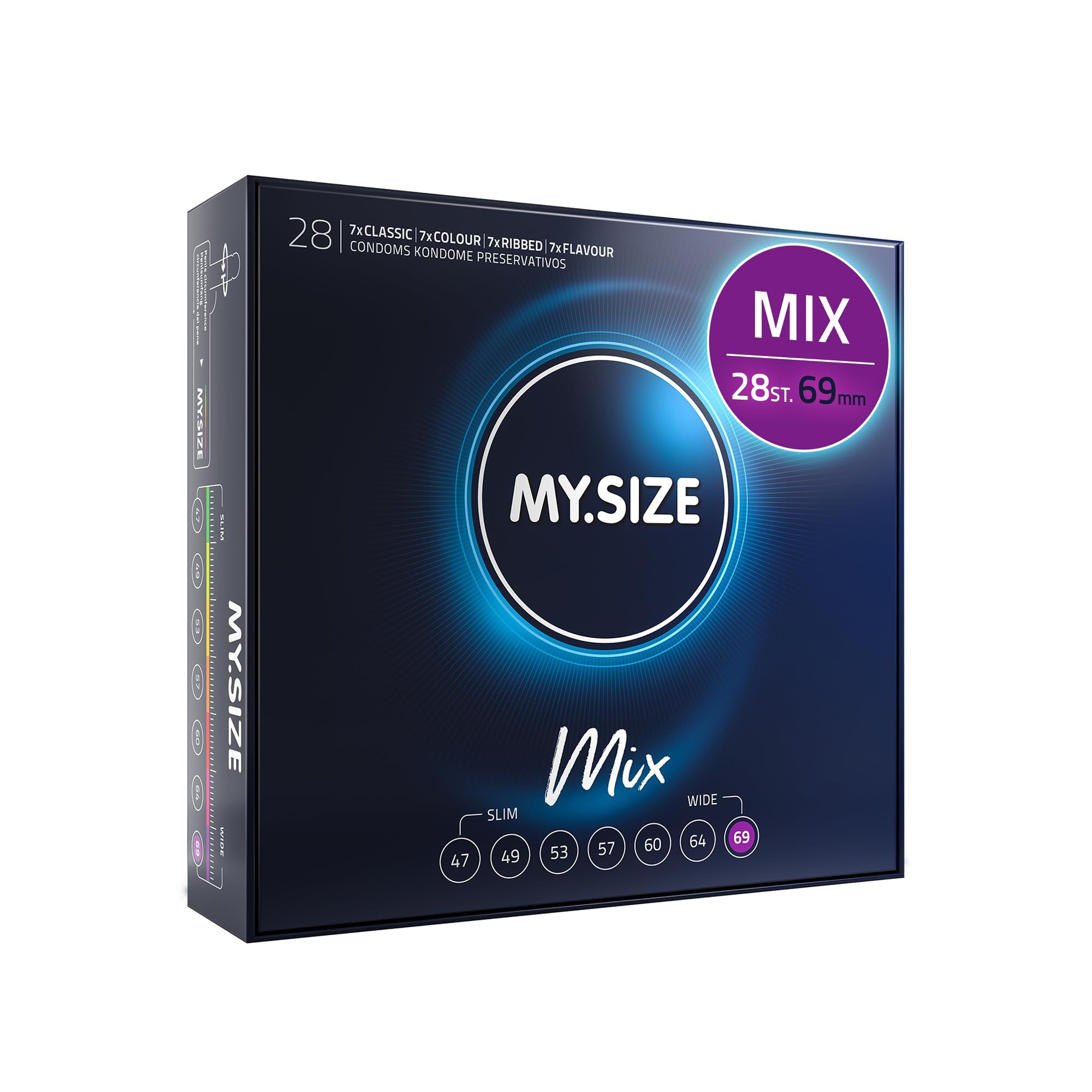 My.Size 69mm MIX: 7 maten, 4 varianten. Meet uw maat voor de perfecte pasvorm.
