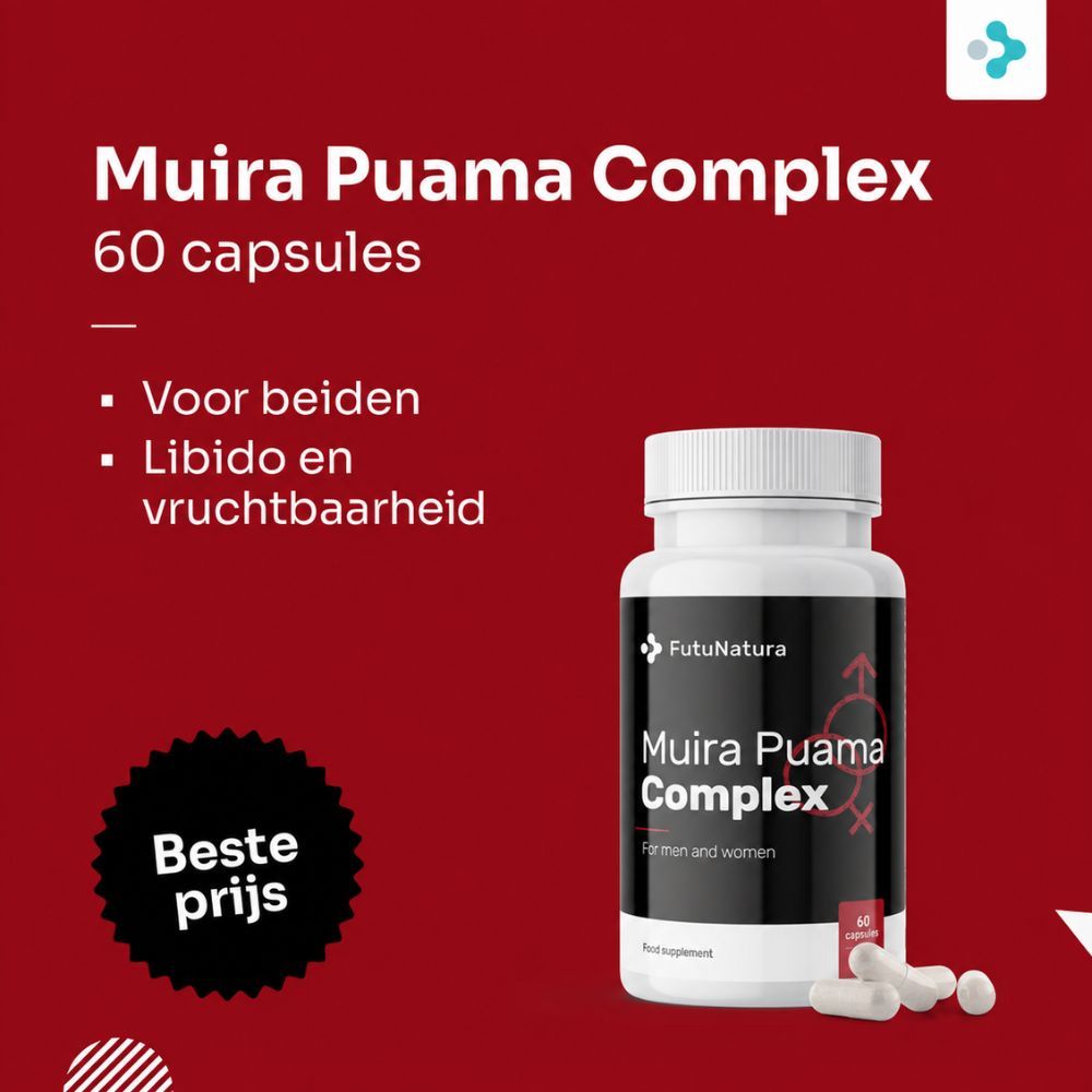 Fles FutuNatura Muira Puama Complex, 60 capsules. Beste prijs.