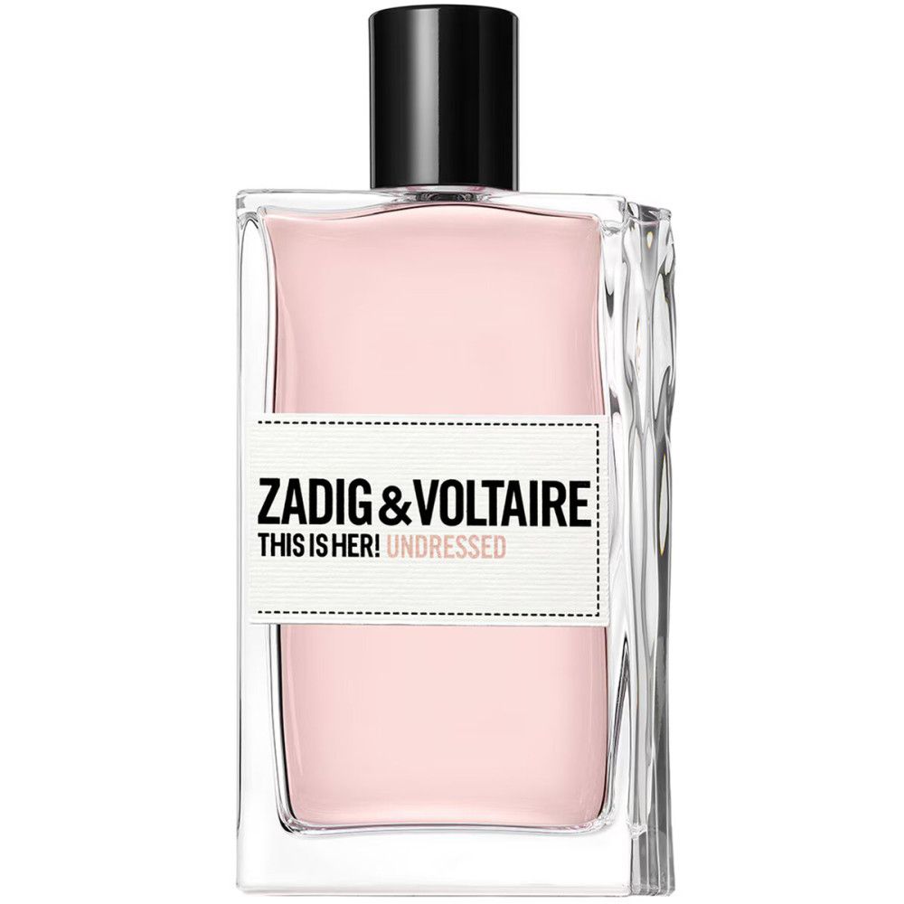 Zadig & Voltaire This Is Her! Undressed Eau de Parfum. Roze fles met zwarte dop.
