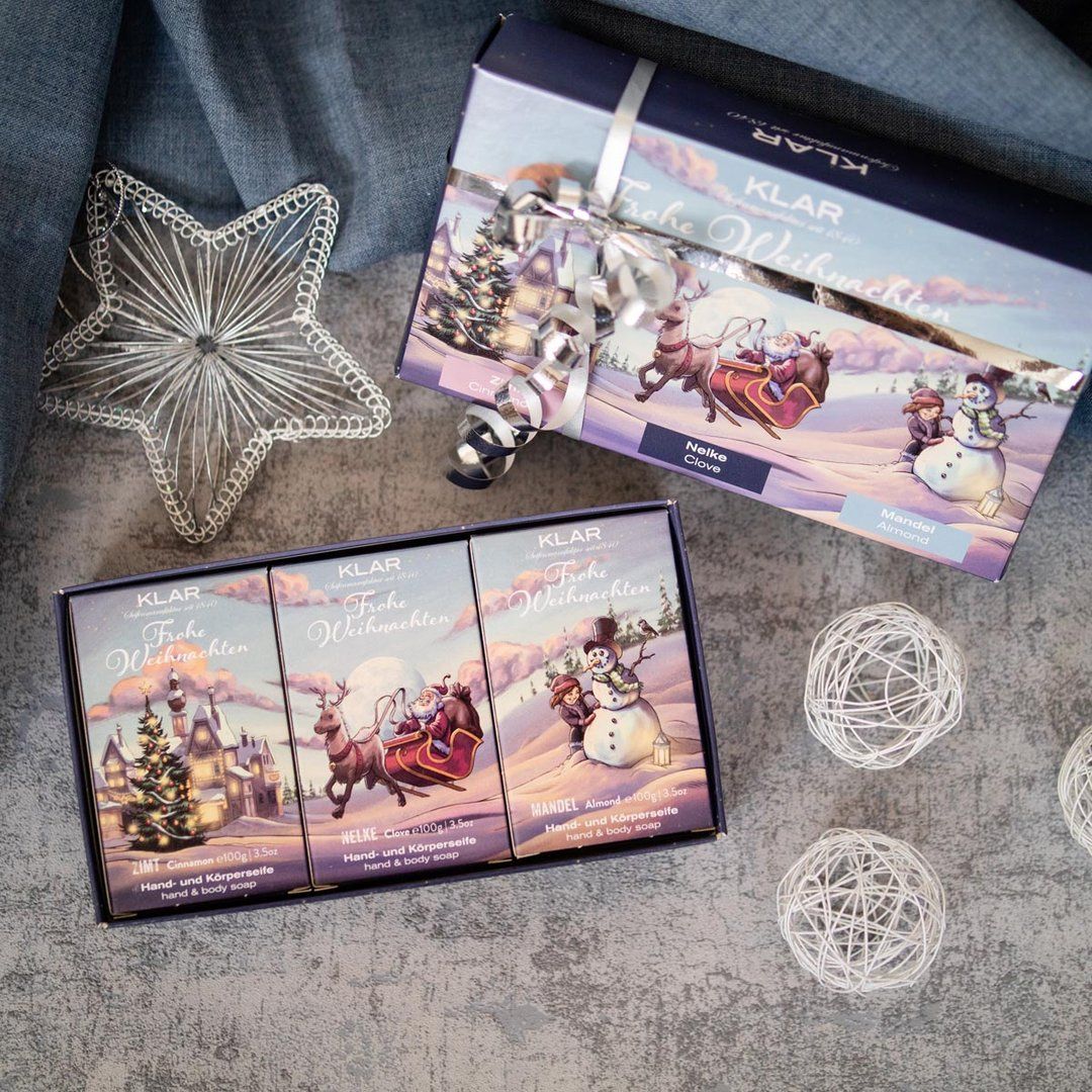 Savons Klar - Édition Noël de Klar Silent Night - coffret cadeau (sans huile de palme)