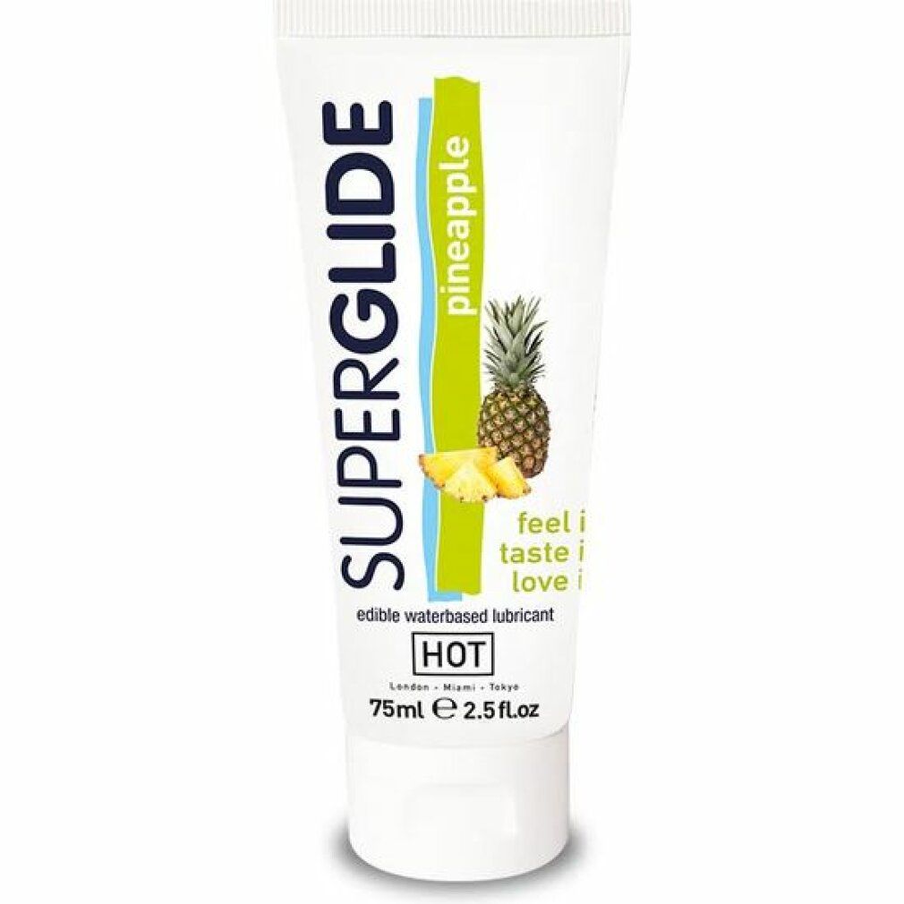 HOT Superglide Ananas: Eetbaar glijmiddel op waterbasis, 75ml.