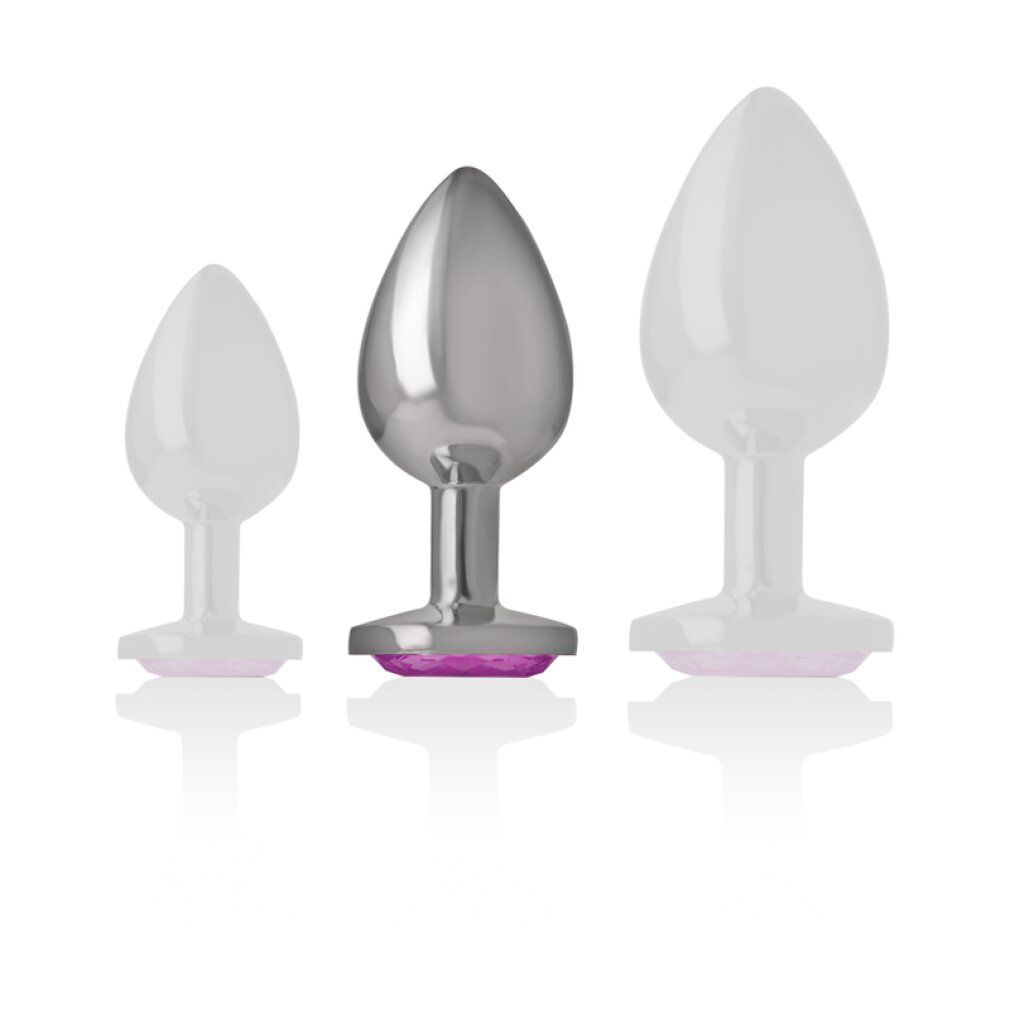Comparaison de taille de trois plugs anals Intense en métal.