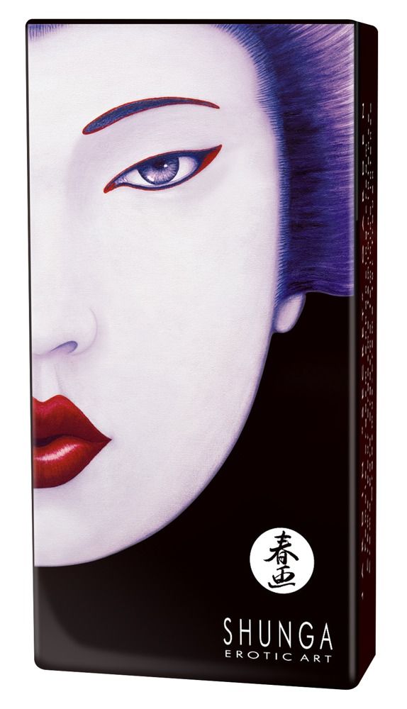 Emballage noir avec visage. "Shunga Erotic Art".