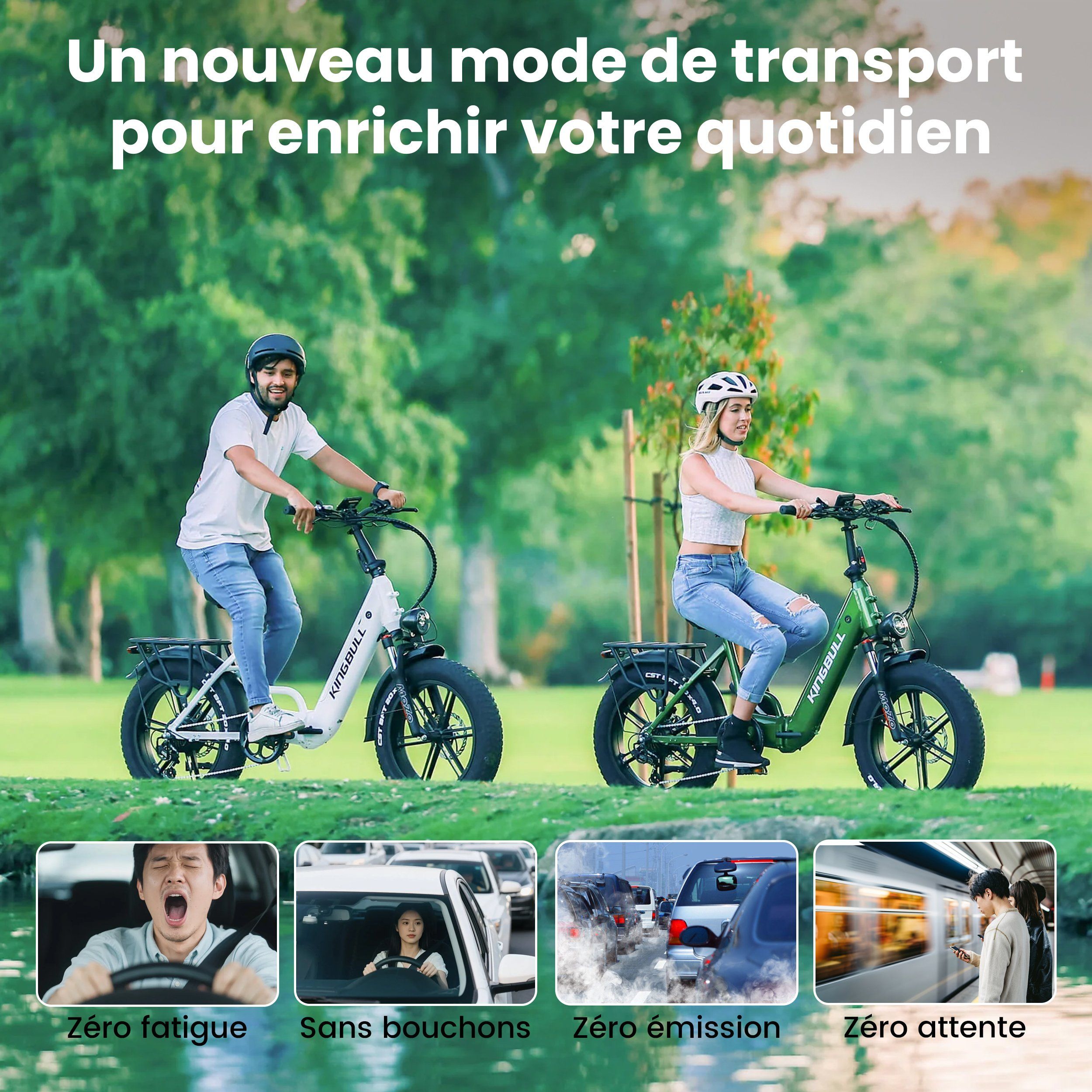 KINGBULL Literider 2.0 Vélo électrique pliable, batterie amovible 48 V 13,5 Ah