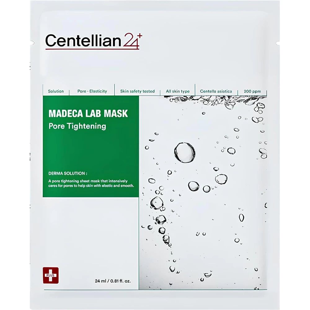 Masque tissu Centellian24 Madeca Lab, raffermissant les pores avec TECA et niacinamide