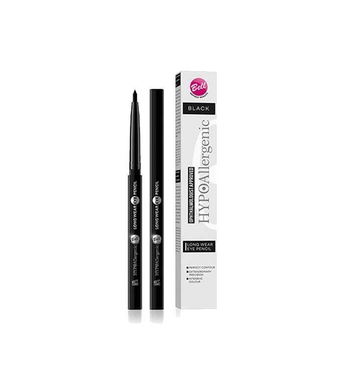 Crayon eye-liner noir hypoallergénique longue tenue Bell avec emballage.