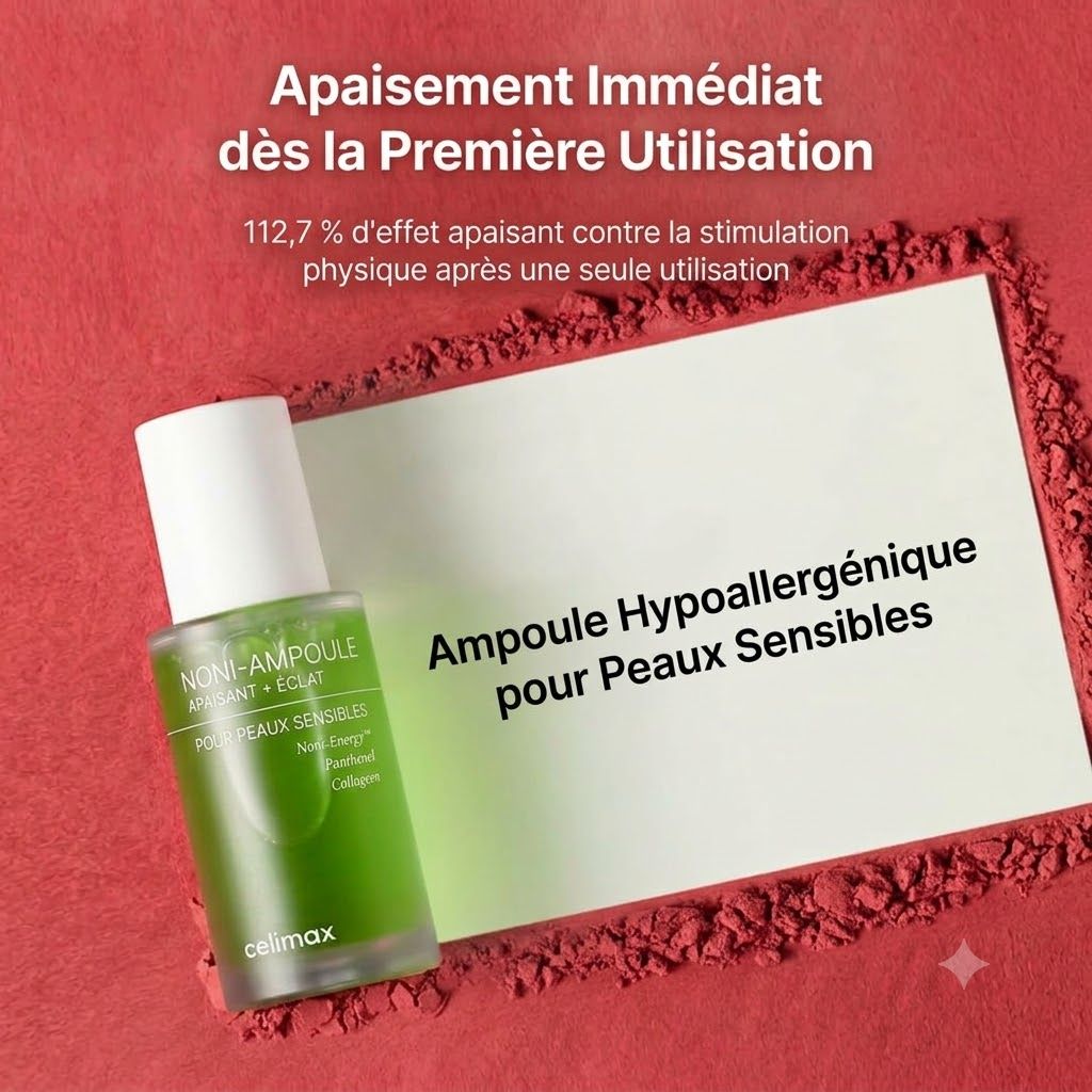 Celimax Noni Ampoule : Nano Panthénol renforce la barrière cutanée.