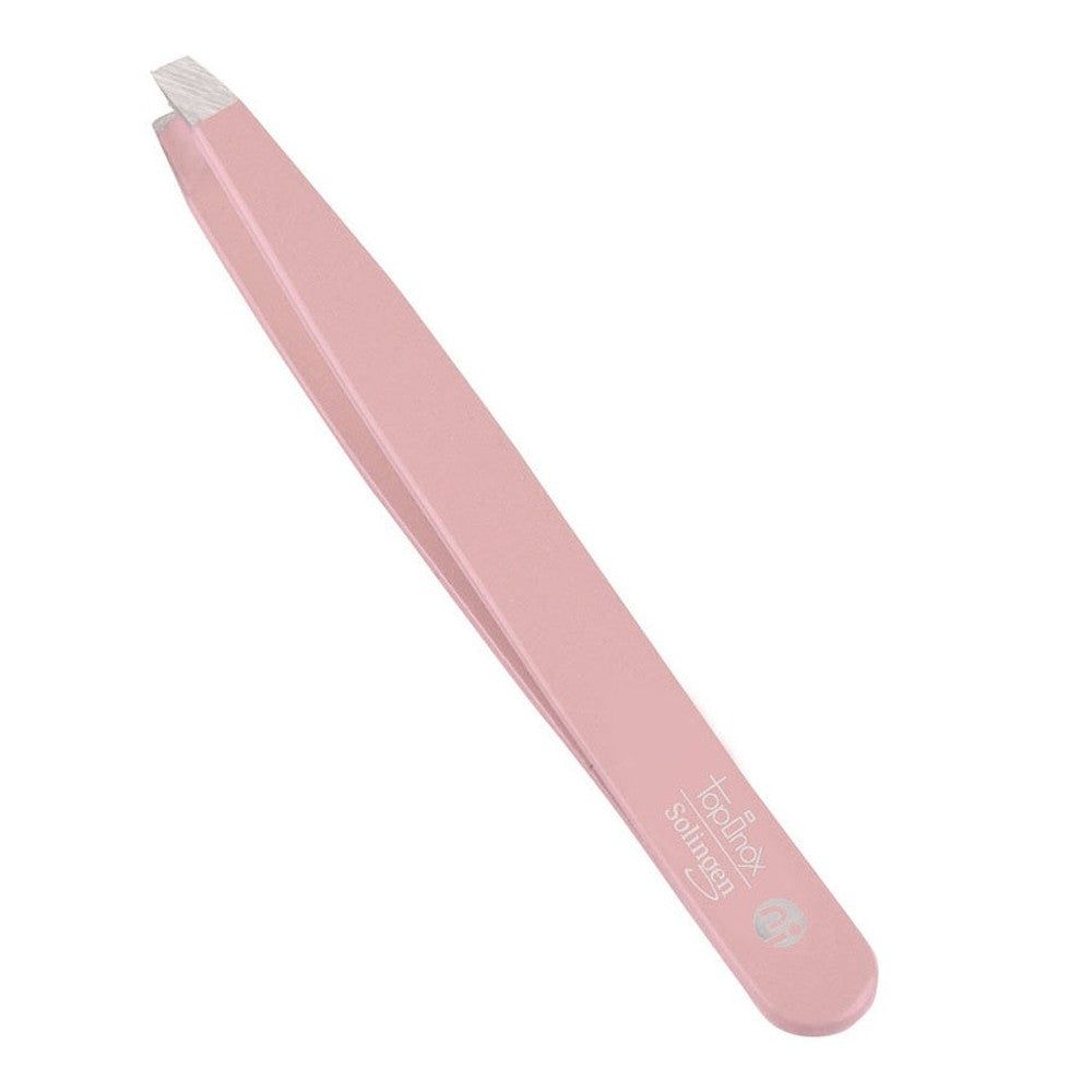 Niegeloh Solingen Pince à épiler biseautée, acier inoxydable, TopInox, rose