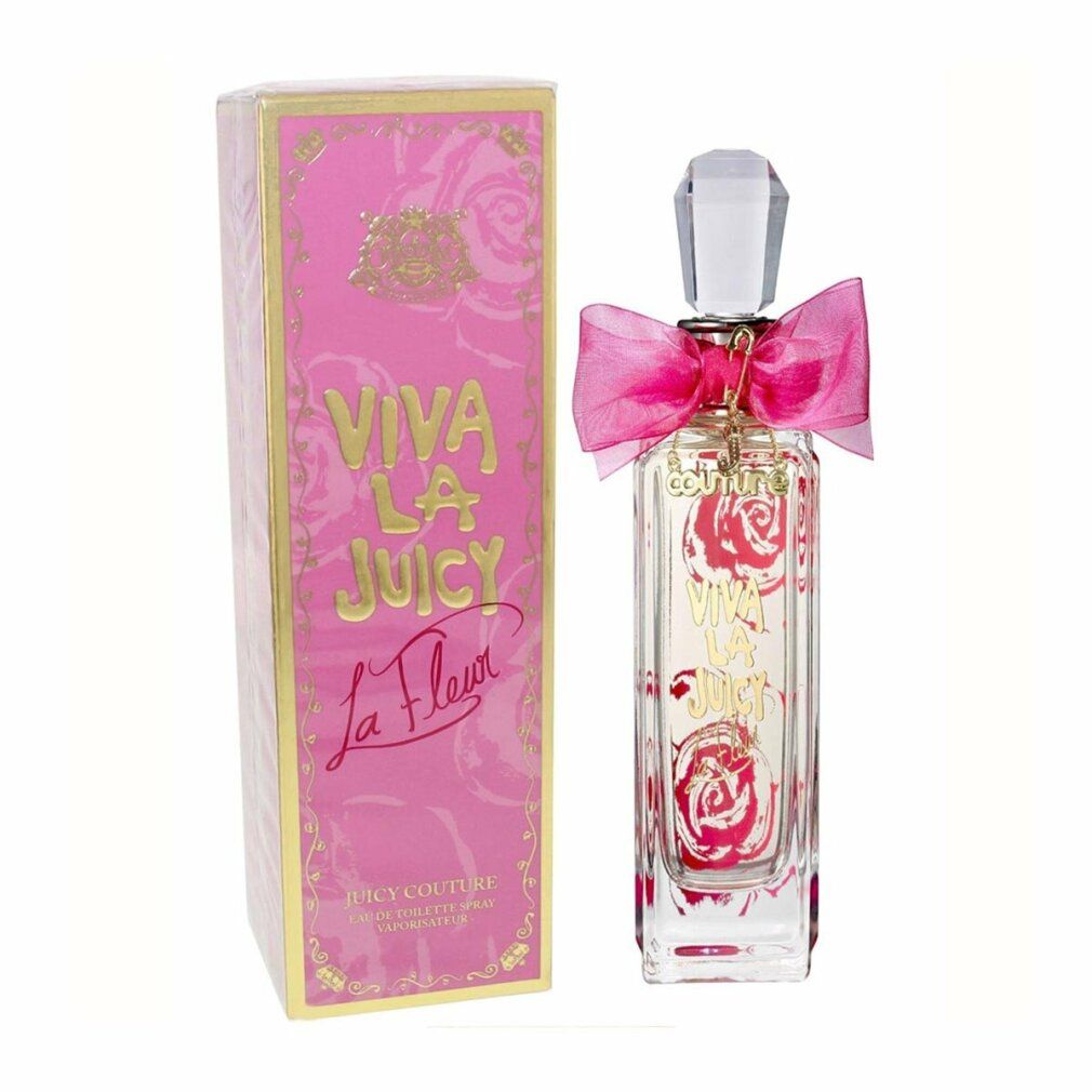 Viva La Juicy La Fleur Eau de Toilette fles met roze strik en doos.
