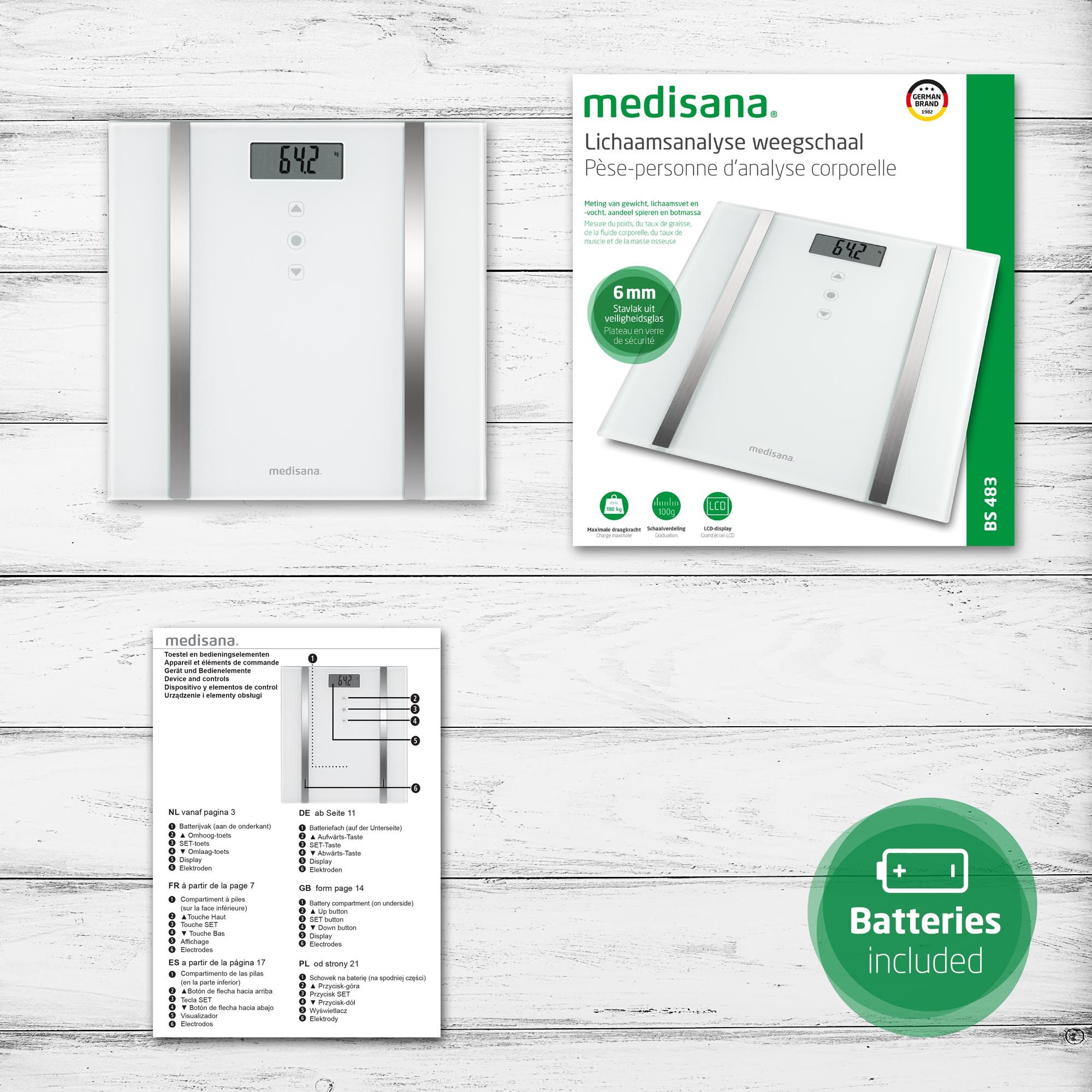 medisana BS 483 connect Balance d'analyse corporelle avec application smartphone