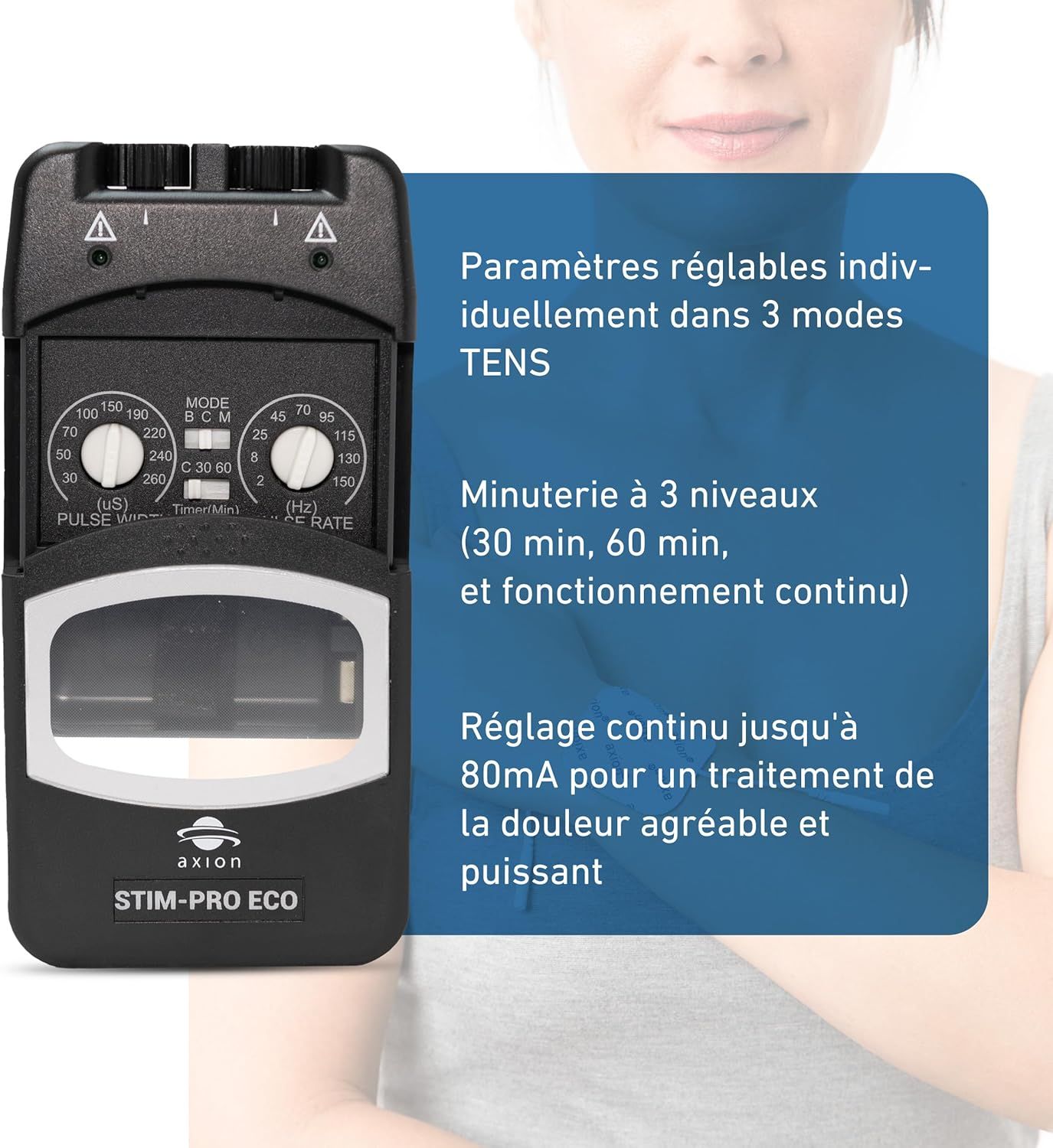 axion® STIM-PRO ECO appareil TENS pour la thérapie contre la douleur