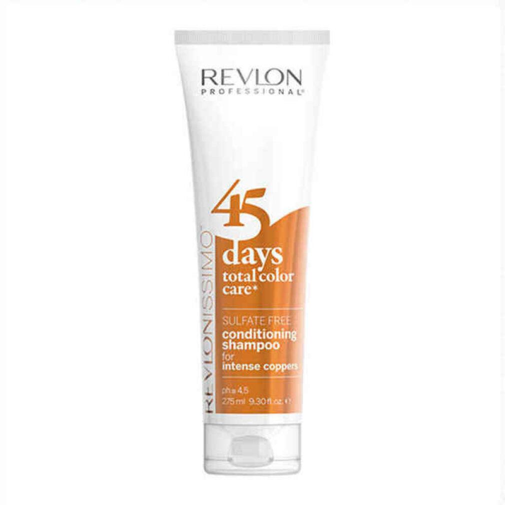 Tube blanc avec le nom du produit et l'inscription '45 days total color care' et 'Intense Coppers'.