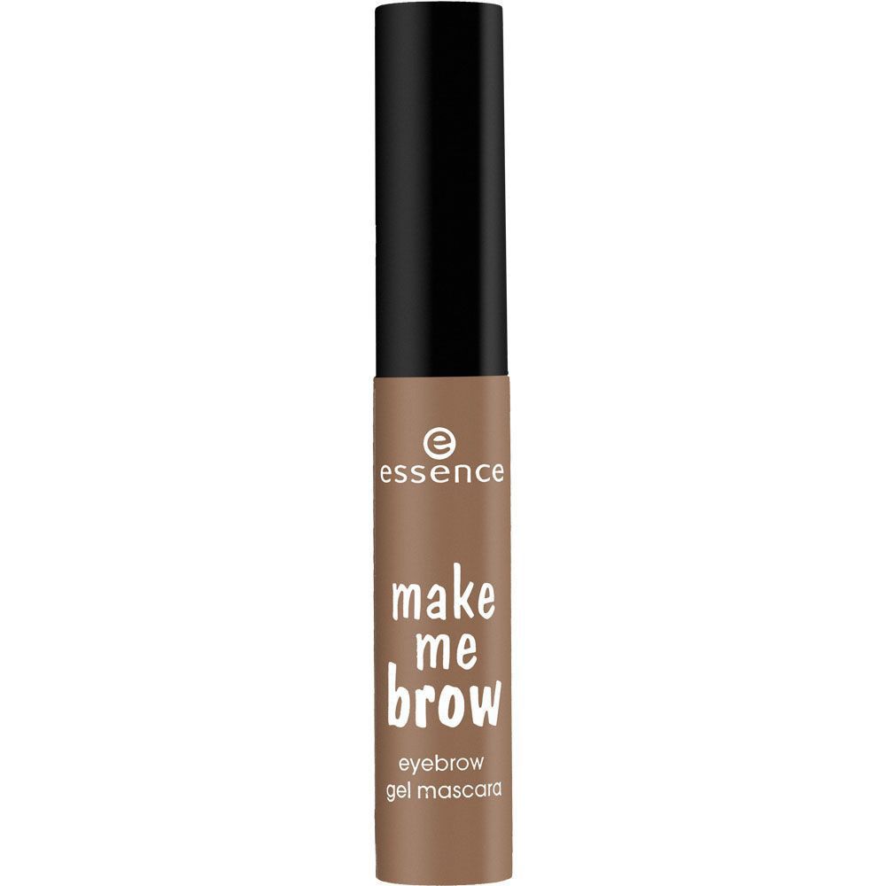 Mascara gel pour sourcils. Tube beige et bouchon noir. Inscription: make me brow, eyebrow gel mascara.