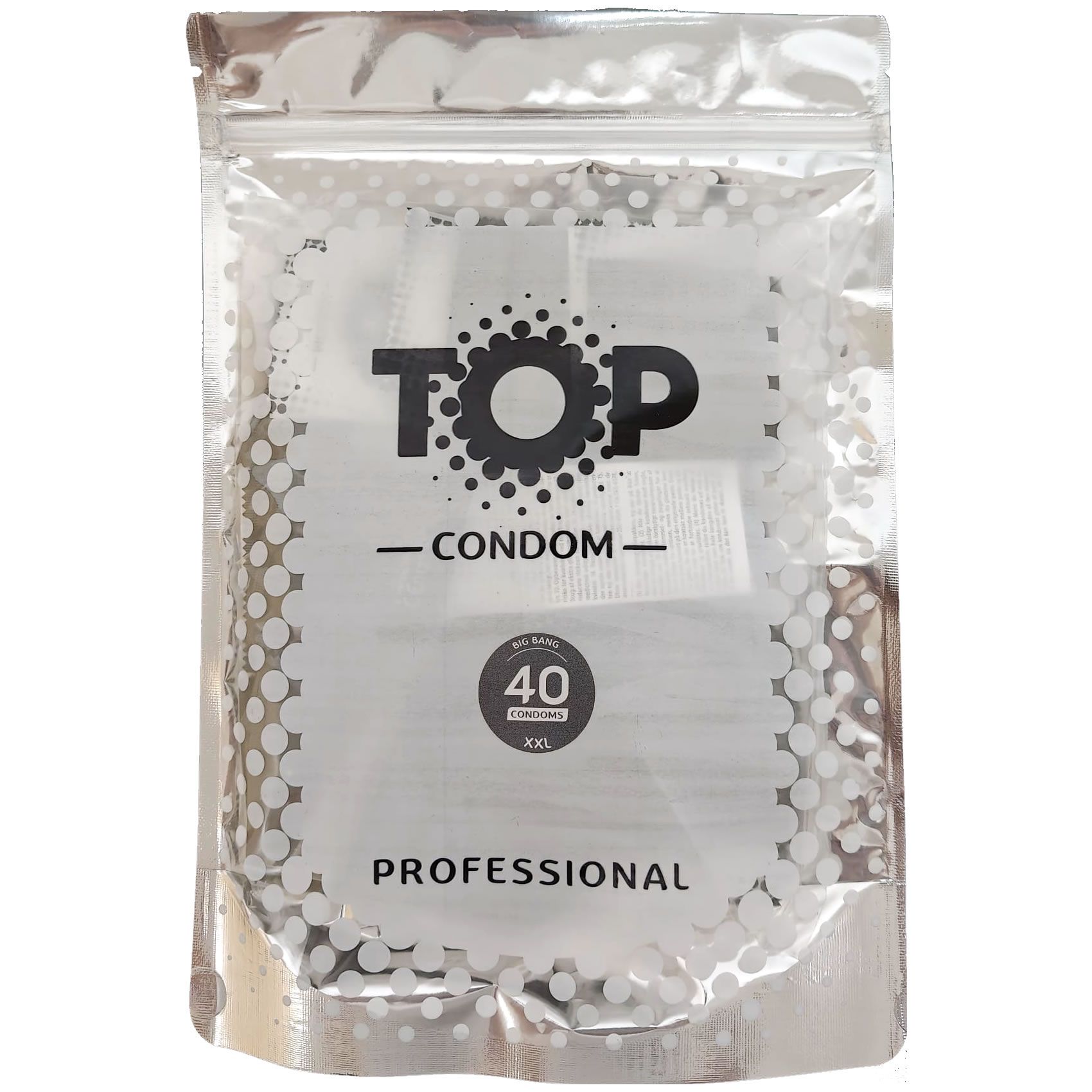 TOP Condom Big Bang XXL paquet de 40. Préservatifs professionnels.