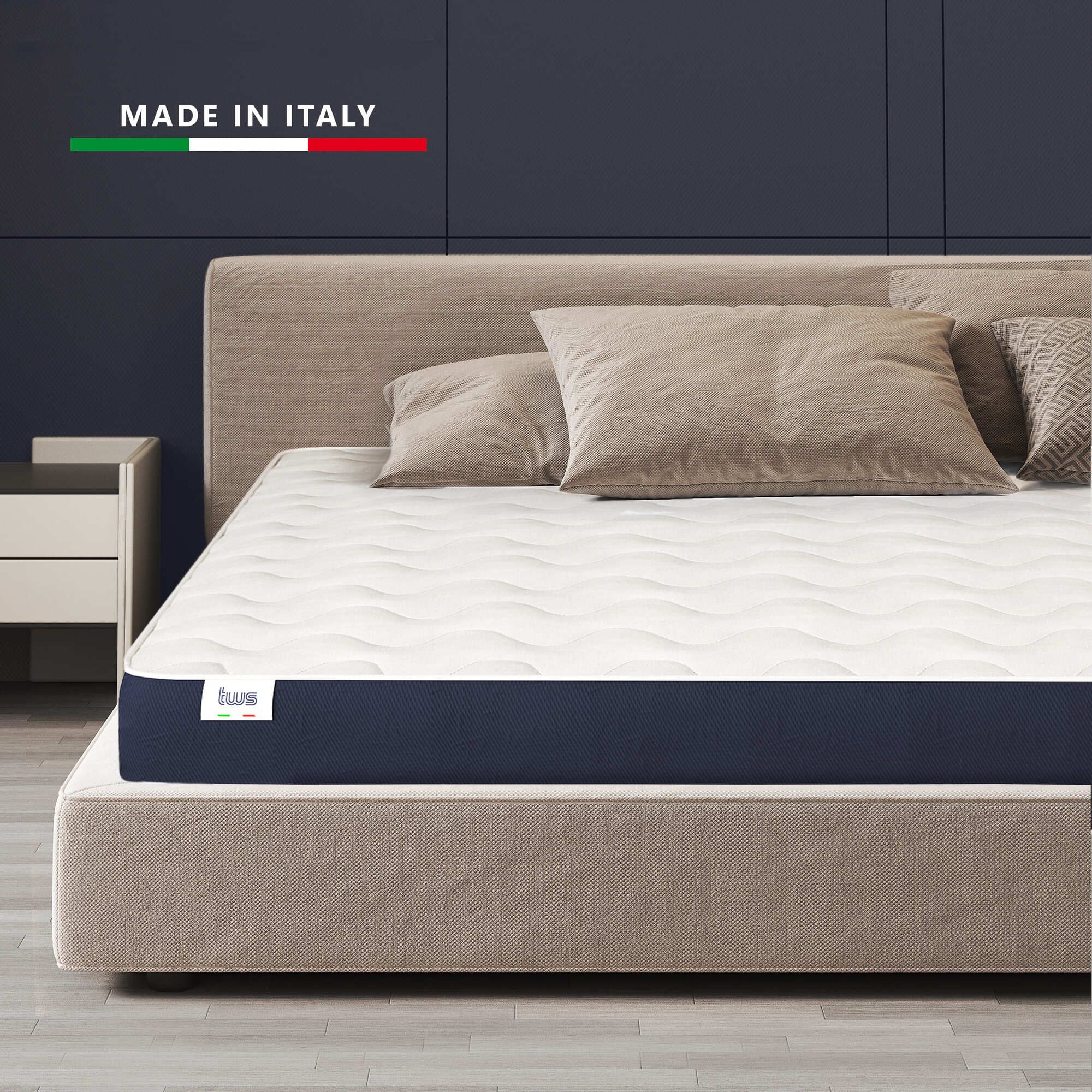 The White Stone Matras 135x190 cm van hypoallergeen Waterfoam, 30 cm