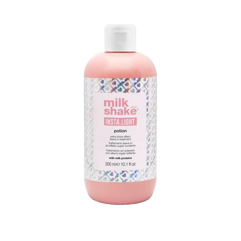 Milkshake Insta.Light Potion : flacon rose avec bouchon blanc. Contient 300 ml.