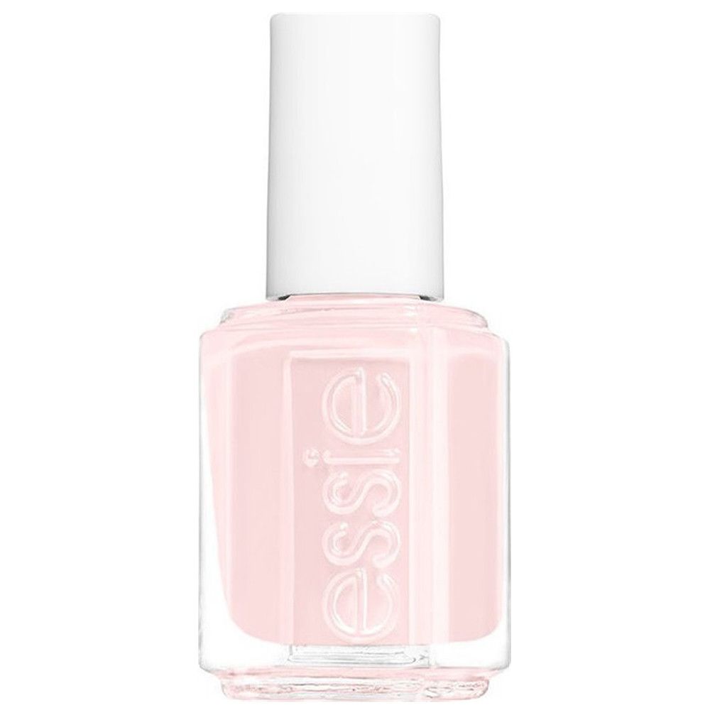 Essie nagellakfles in zachtroze met witte dop.