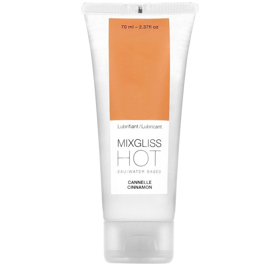 Tube de gel lubrifiant Mixgliss Hot Cannelle, 70ml. À base d'eau.
