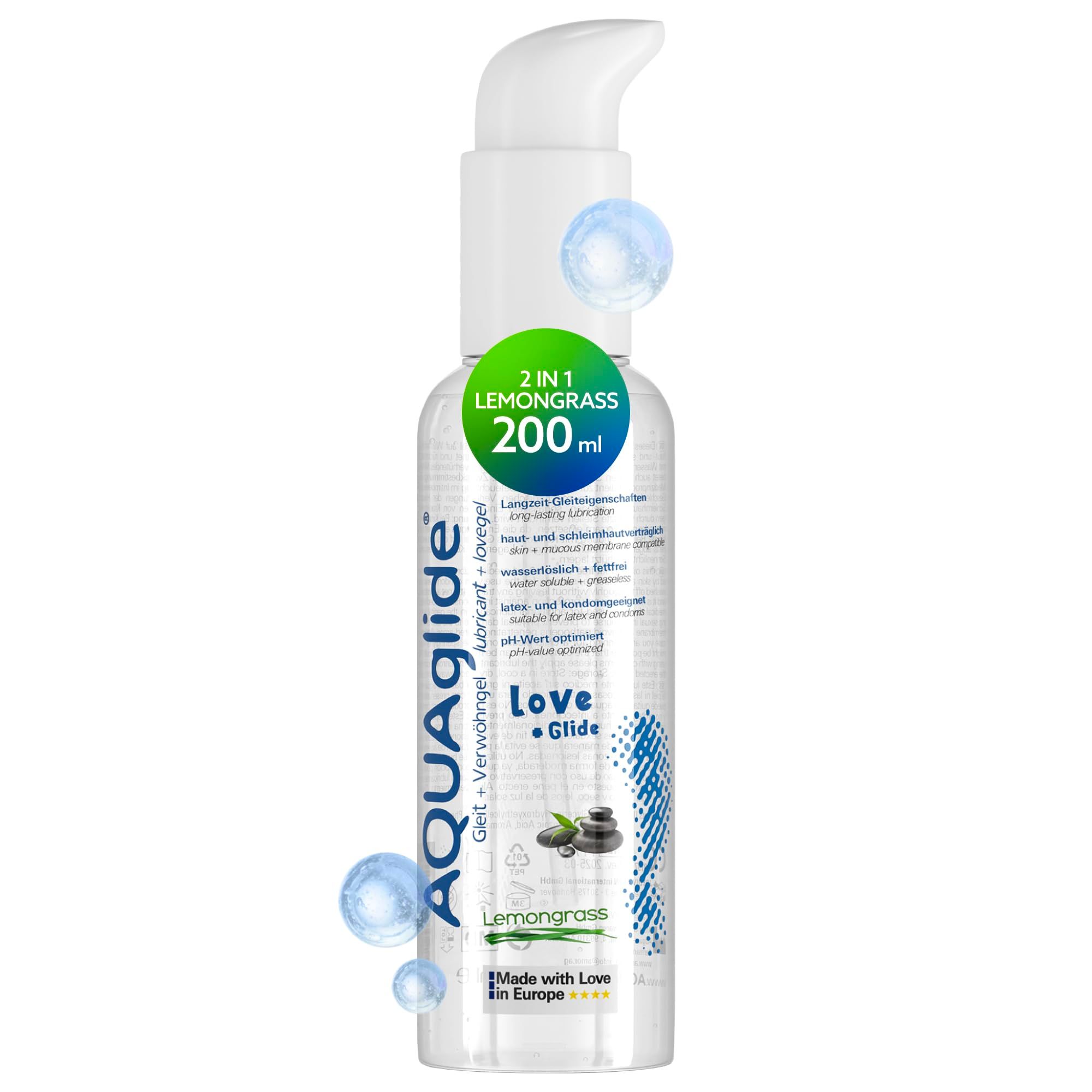AQUAGLIDE Massage + Glide Lemongrass flacon pompe 200ml.