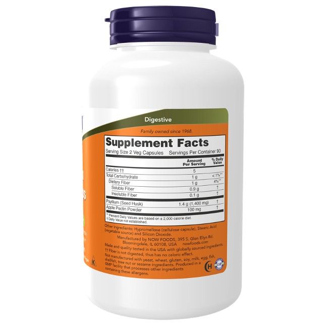 Flacon blanc avec bouchon bleu. Étiquette avec informations nutritionnelles et ingrédients. "Digestive" et "Supplement Facts" visibles.