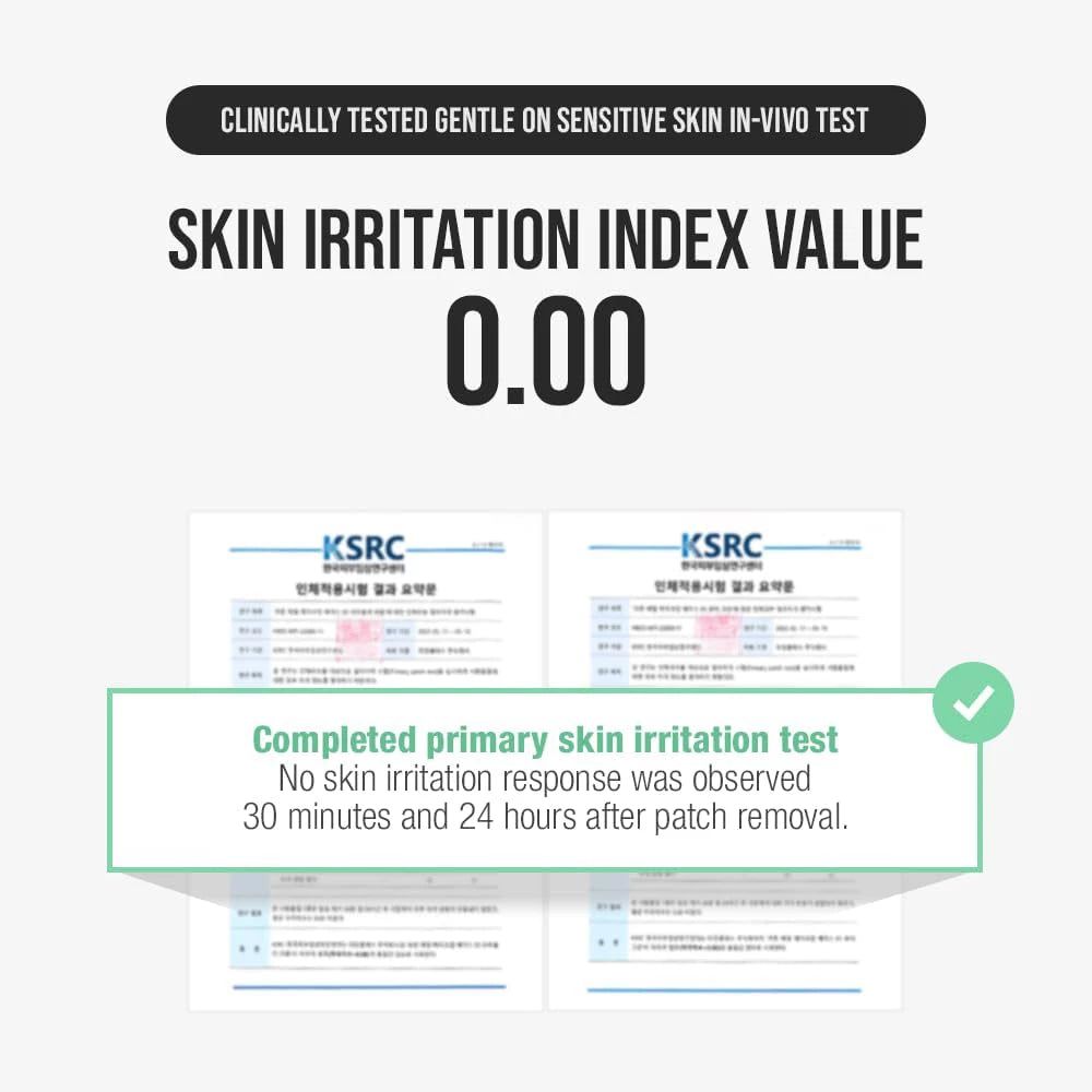Huidirritatie-indexwaarde 0.00. Klinisch getest op gevoelige huid. Certificaten met testresultaten.