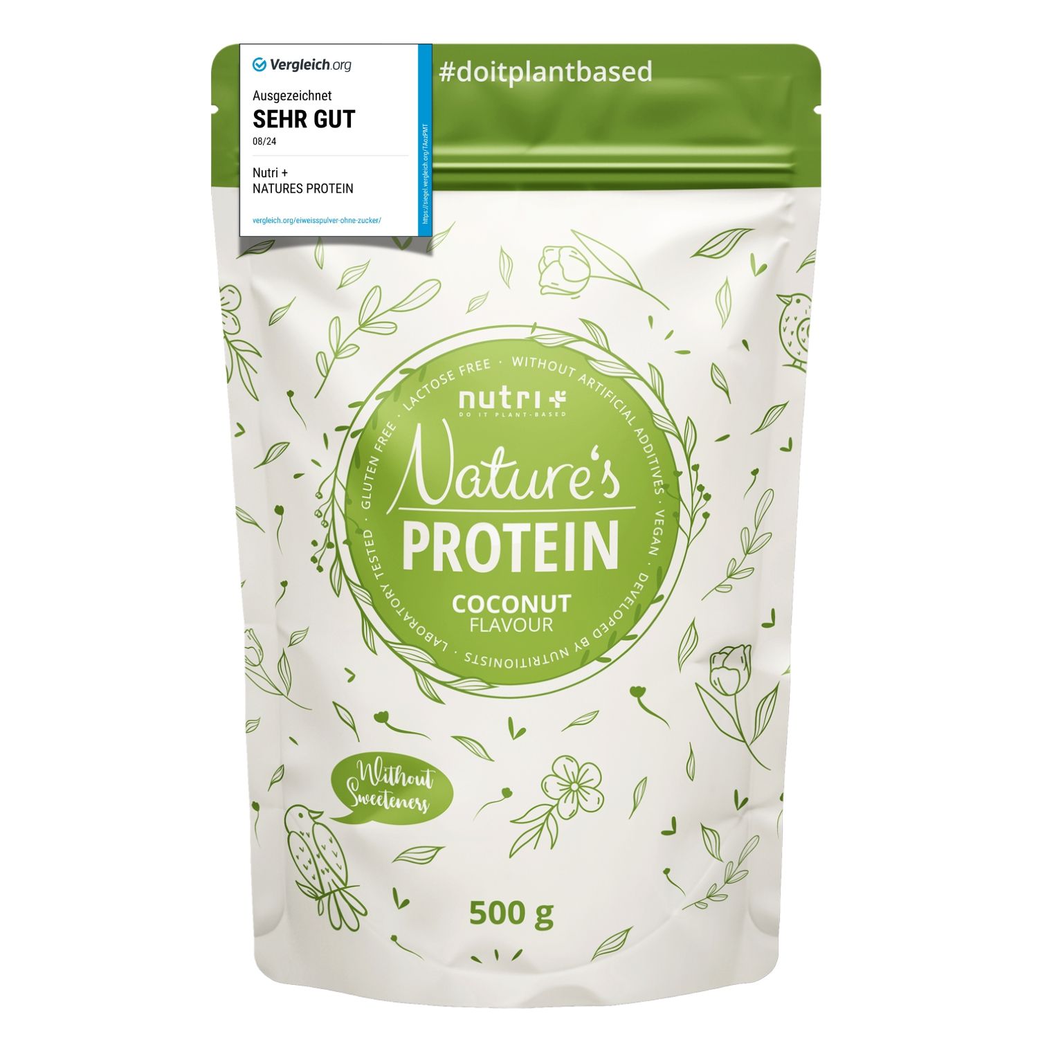 nutri+ Natures Protéine en poudre 500 g - protéines sans édulcorant