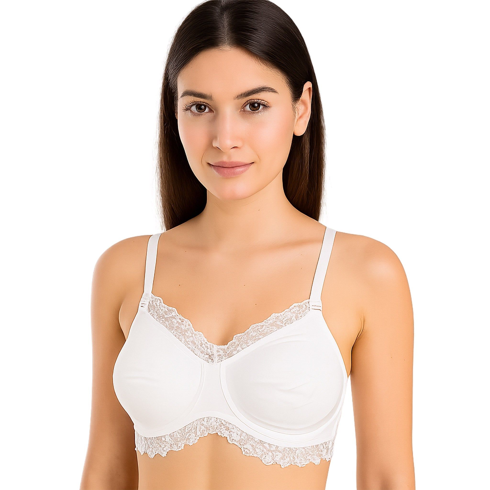 MYSANITY Soutien-gorge d’allaitement avec tulle brodé, blanc