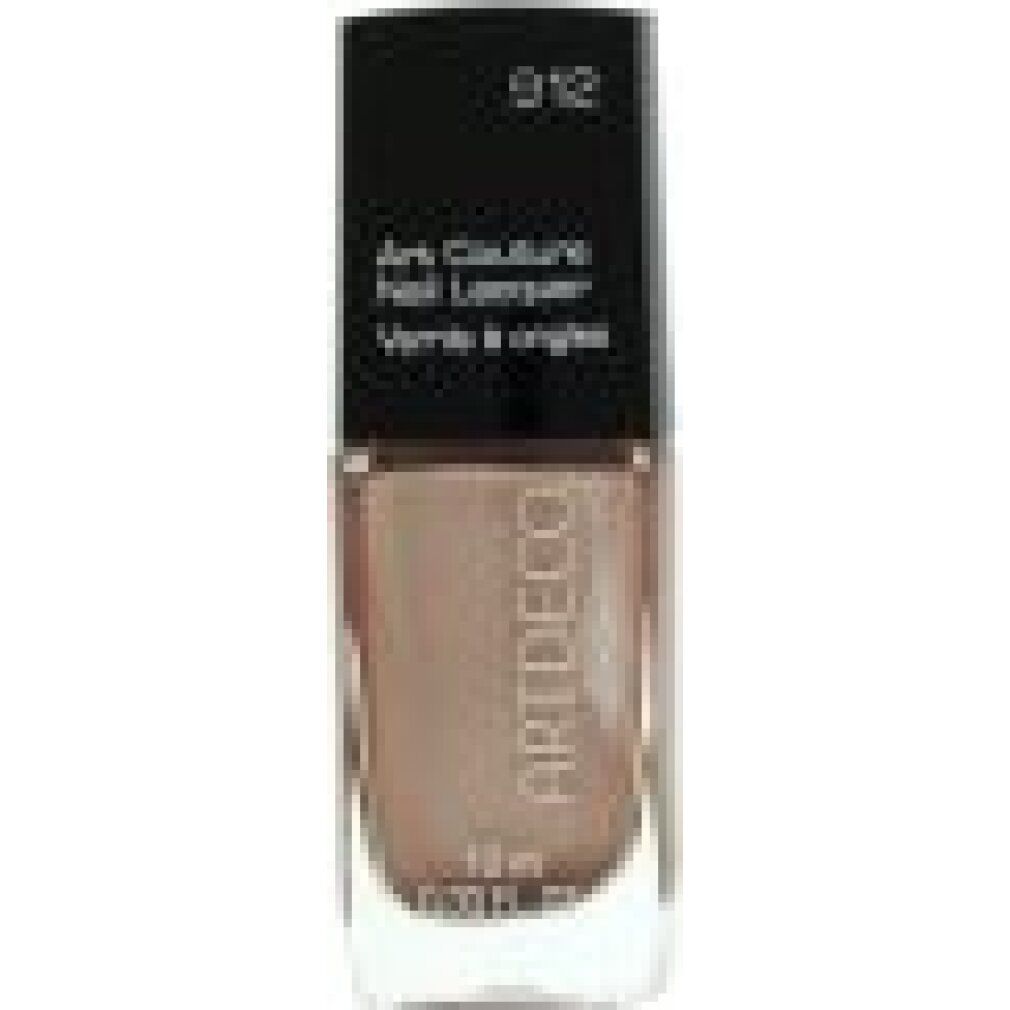 Nagellakfles, Artdeco Art Couture Nail Lacquer. Tint 912. Zwarte dop, transparante fles.