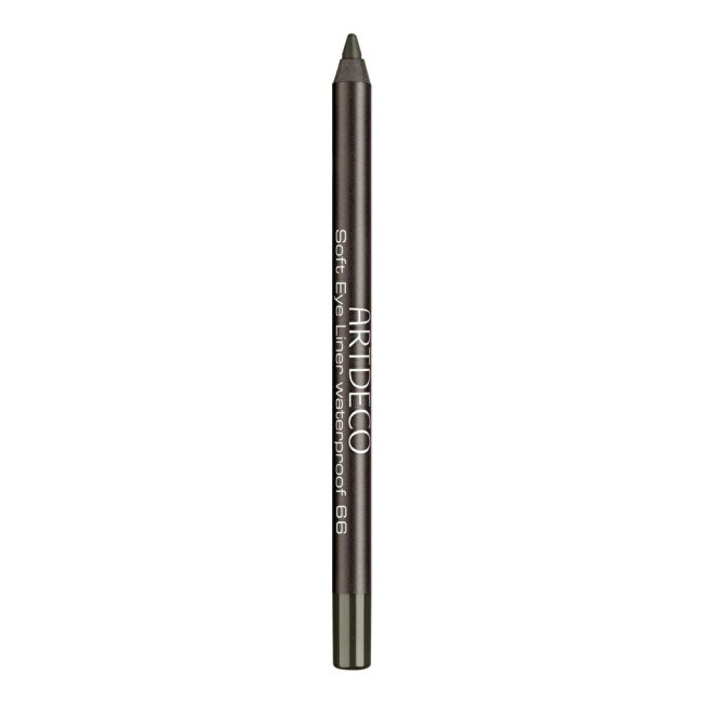 Artdeco Soft Eye Liner Waterproof 66. Crayon vert avec pointe noire et texte blanc. Inscription: Soft Eye Liner waterproof 66.