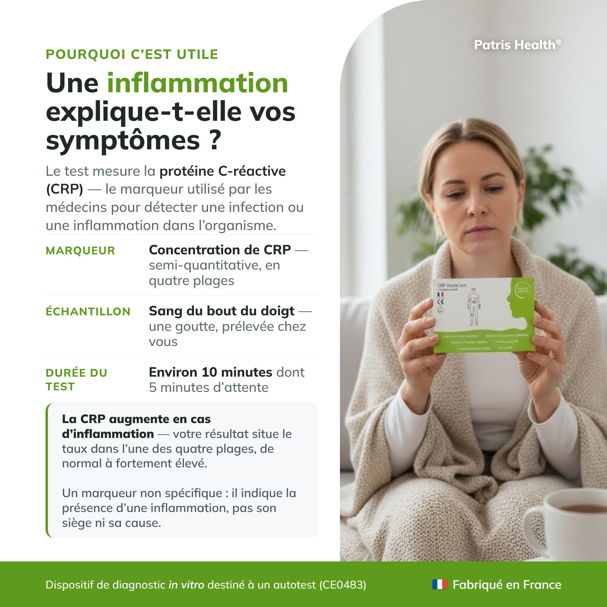 Version française : Pourquoi c'est utile - Explication de l'utilité du test rapide CRP.