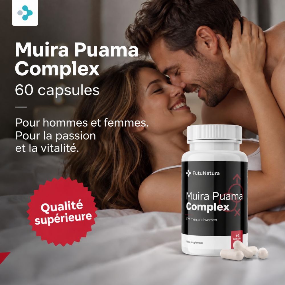 Bouteille FutuNatura Muira Puama Complex et couple. 60 gélules.