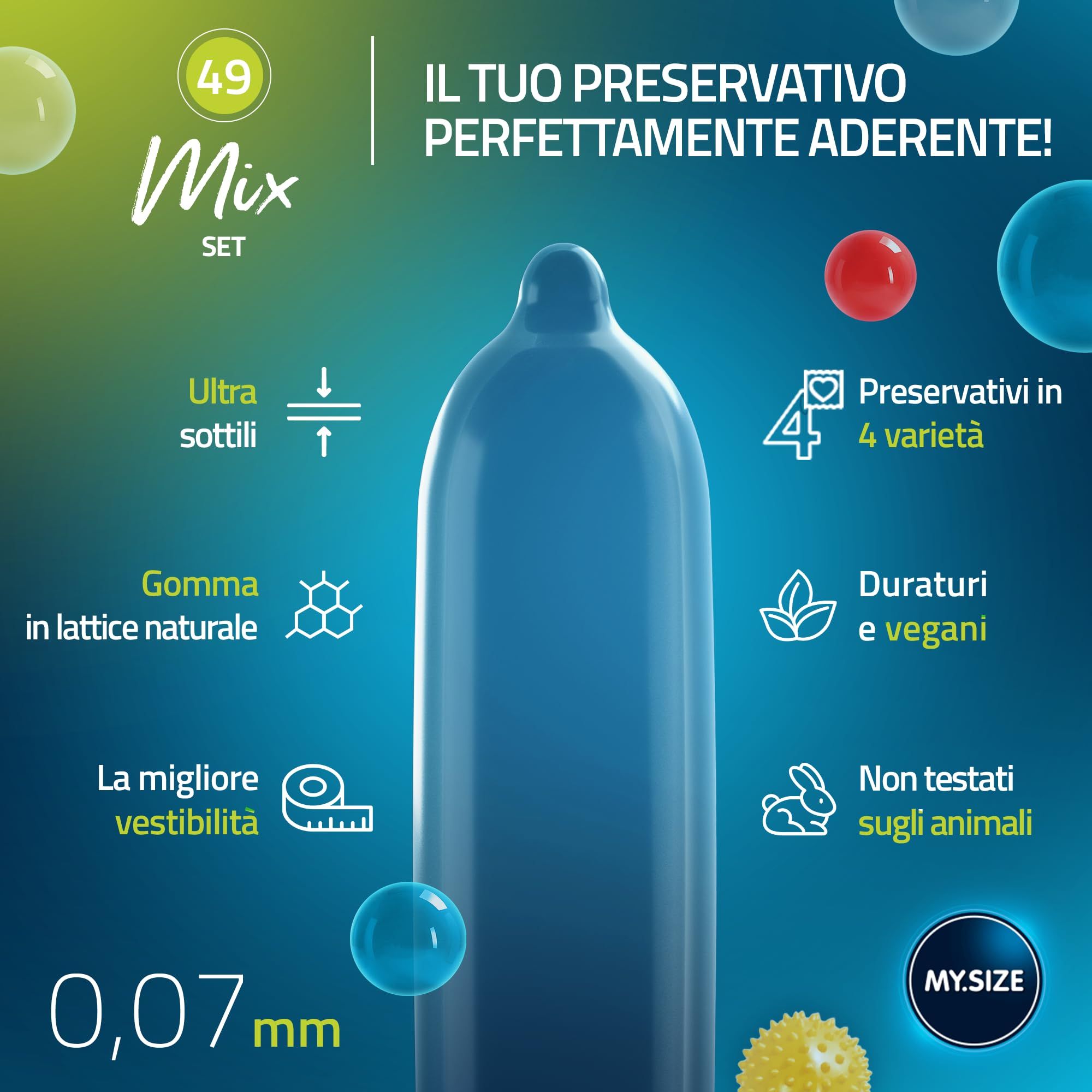 MY.SIZE Mix Préservatif Set Taille 2 49mm