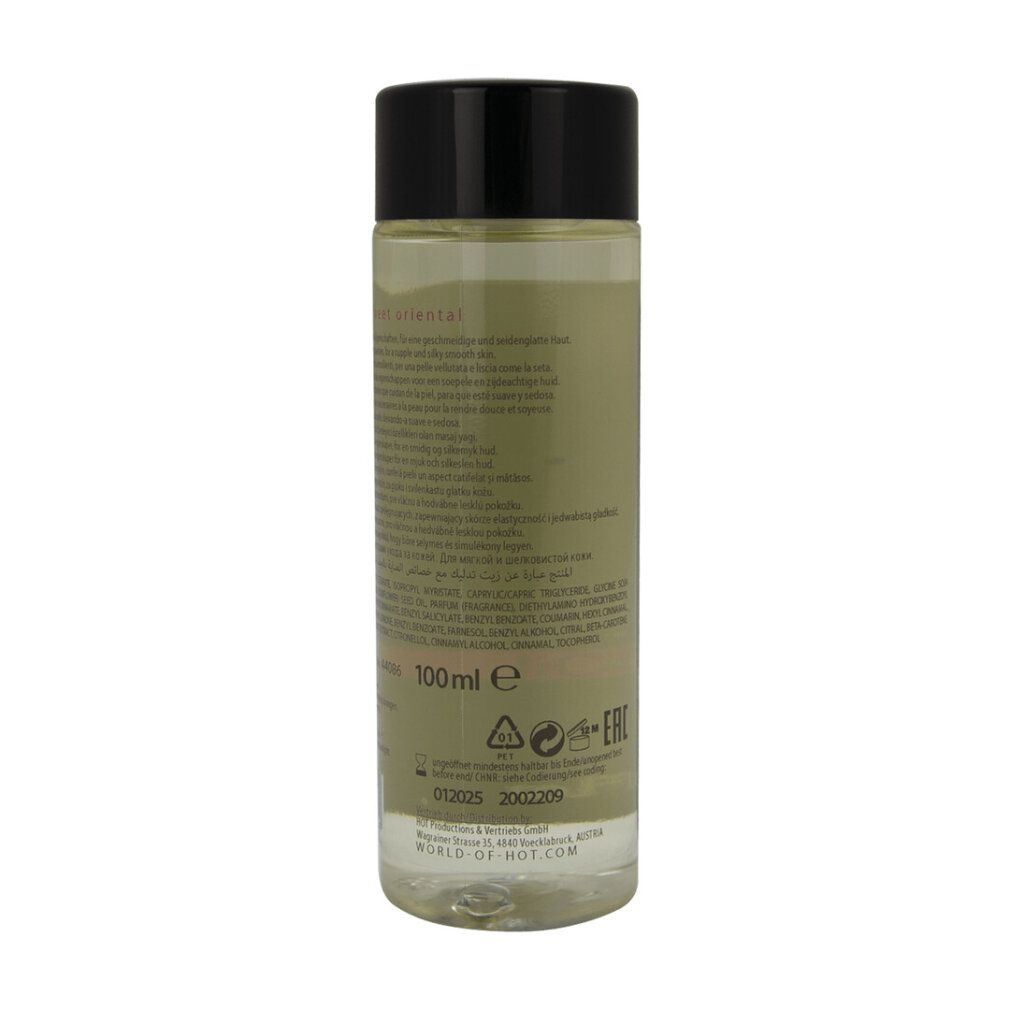 Transparante fles met zwarte dop, 100 ml inhoud, met etiket en waarschuwingssymbolen.