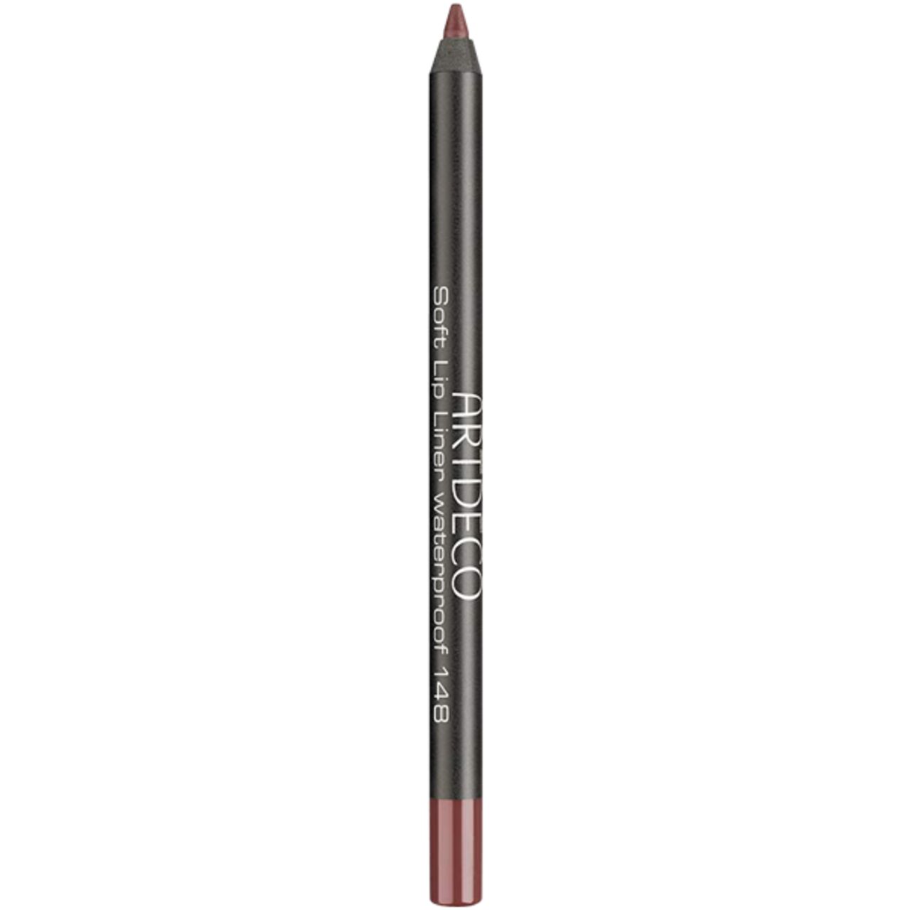 Artdeco Soft Lip Liner Waterproof 148 in bruinrood. Een enkele lippenstiftpotlood met een puntige punt.