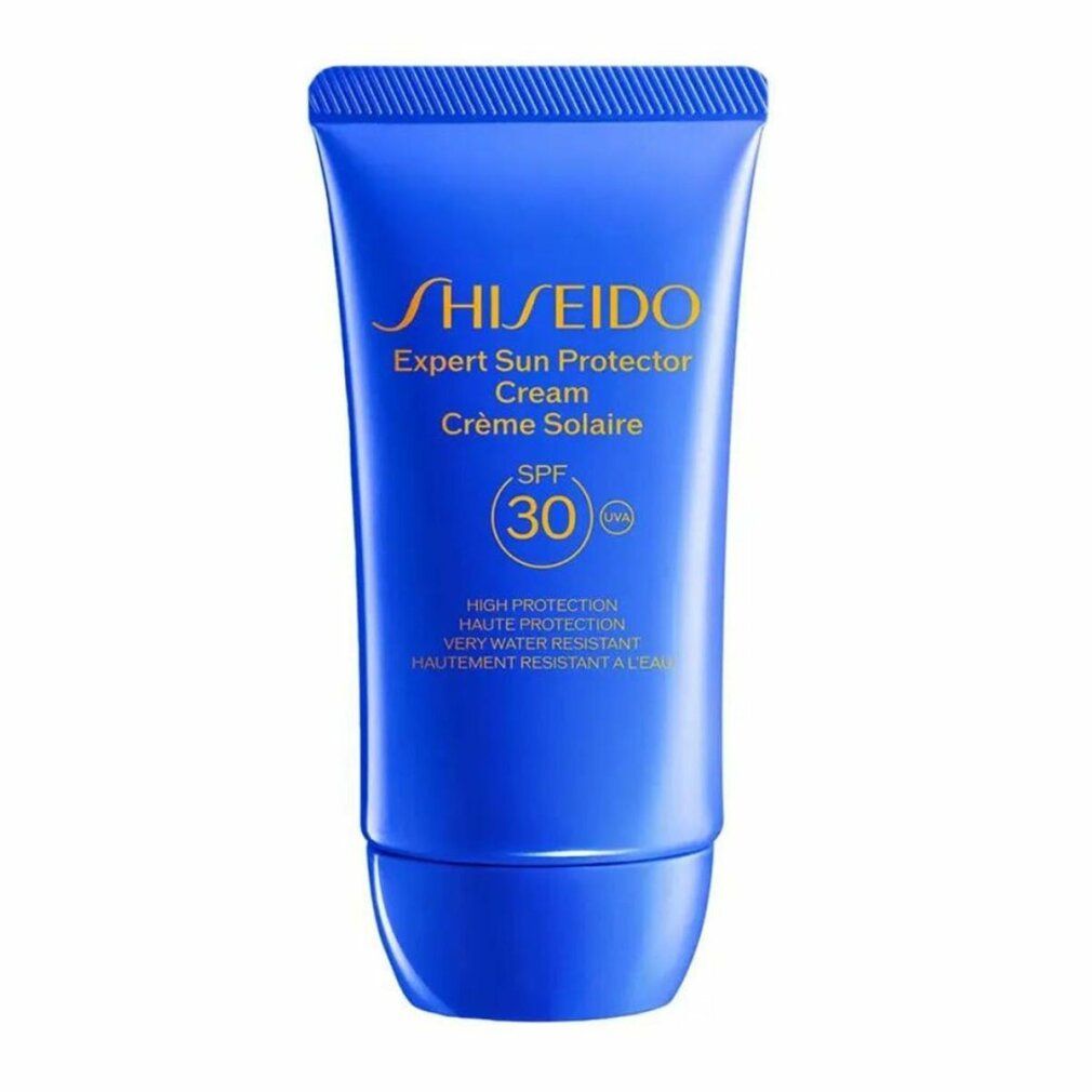 Tube bleu Shiseido Expert Sun Protector Cream Crème Solaire SPF30.