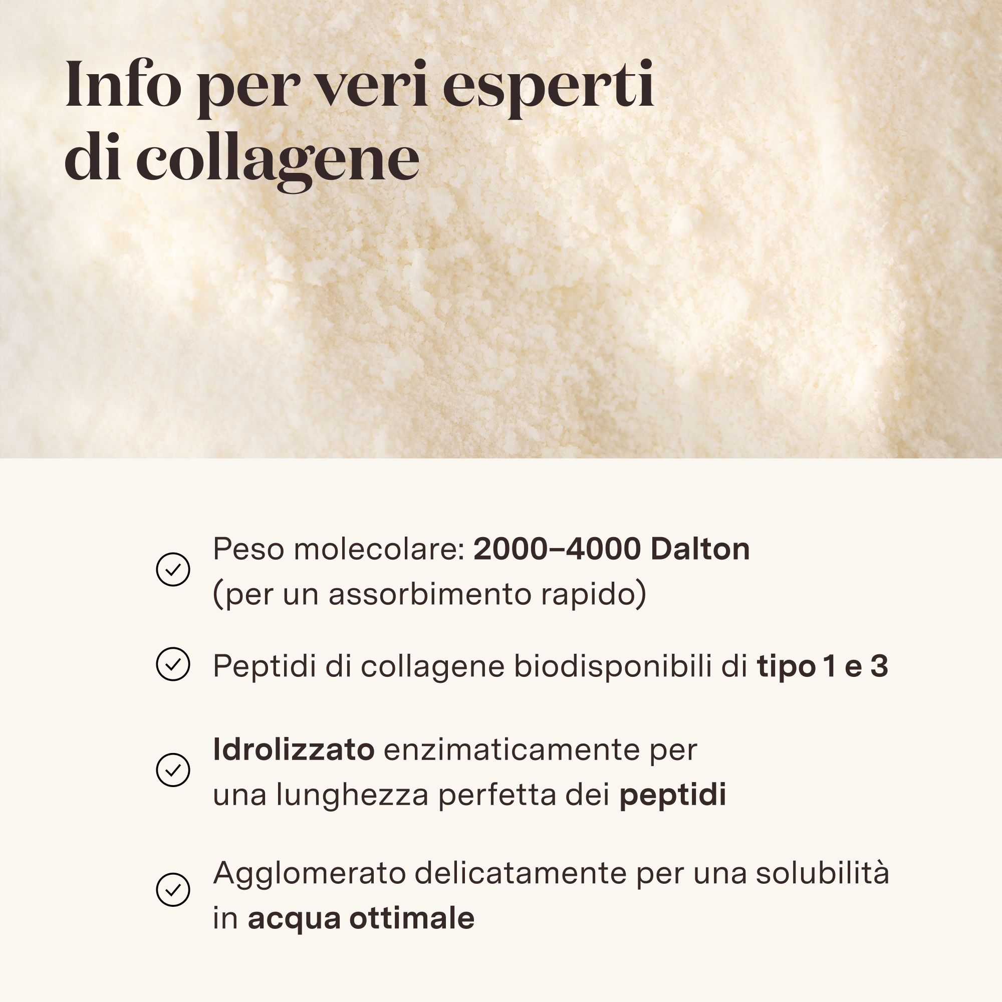 Informations pour les experts sur Glow25 Collagen Powder. Texte avec détails.