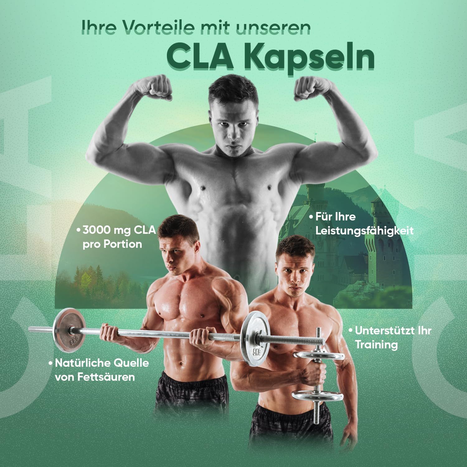 Gespierde mannen met dumbbells en gewichten.