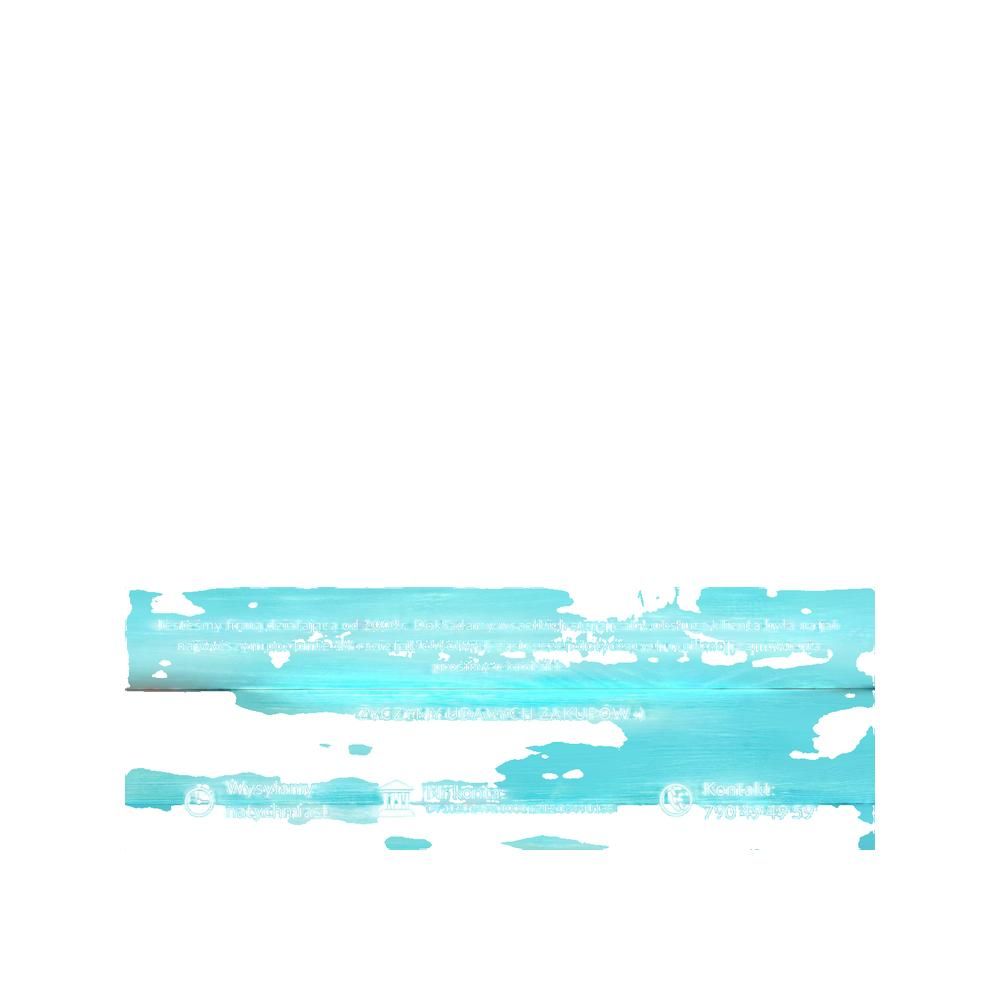 Turquoise strook met tekst. Tekst is wazig. Achtergrond wit.