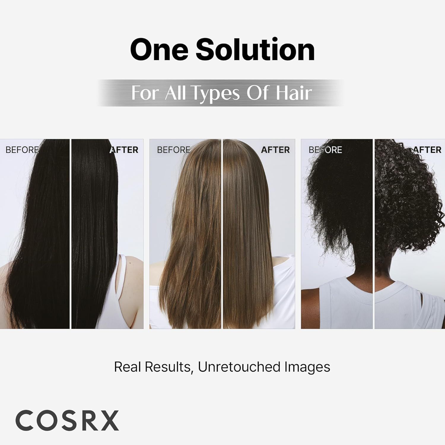 Comparaison avant-après de cheveux avec PEPTIDE-132.
