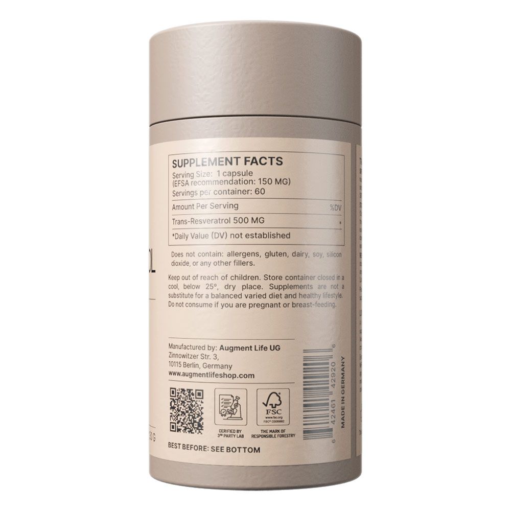 Augment Life Trans-Resveratrol Capsules