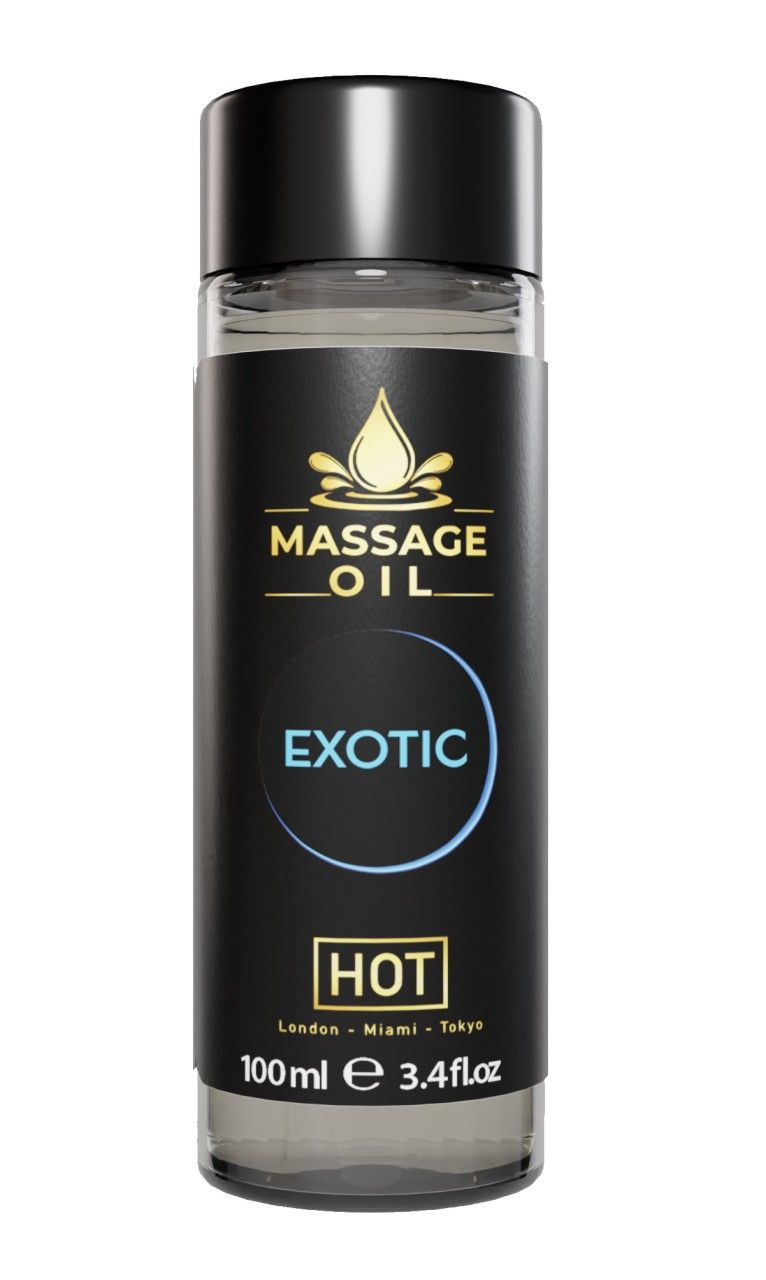 Flacon d'huile de massage noir, 100ml.