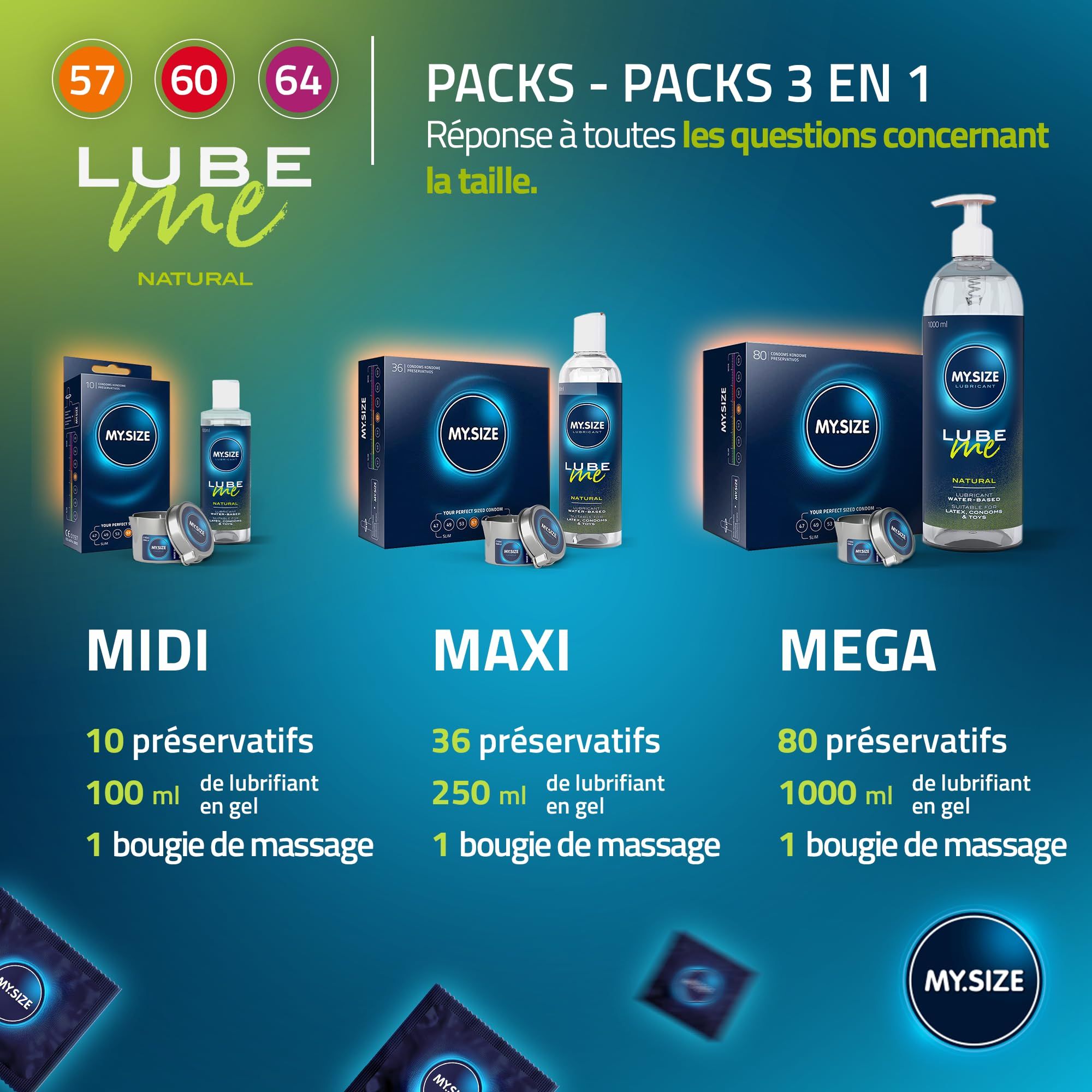 MY.SIZE Préservatifs + LUBE ME Natural Set