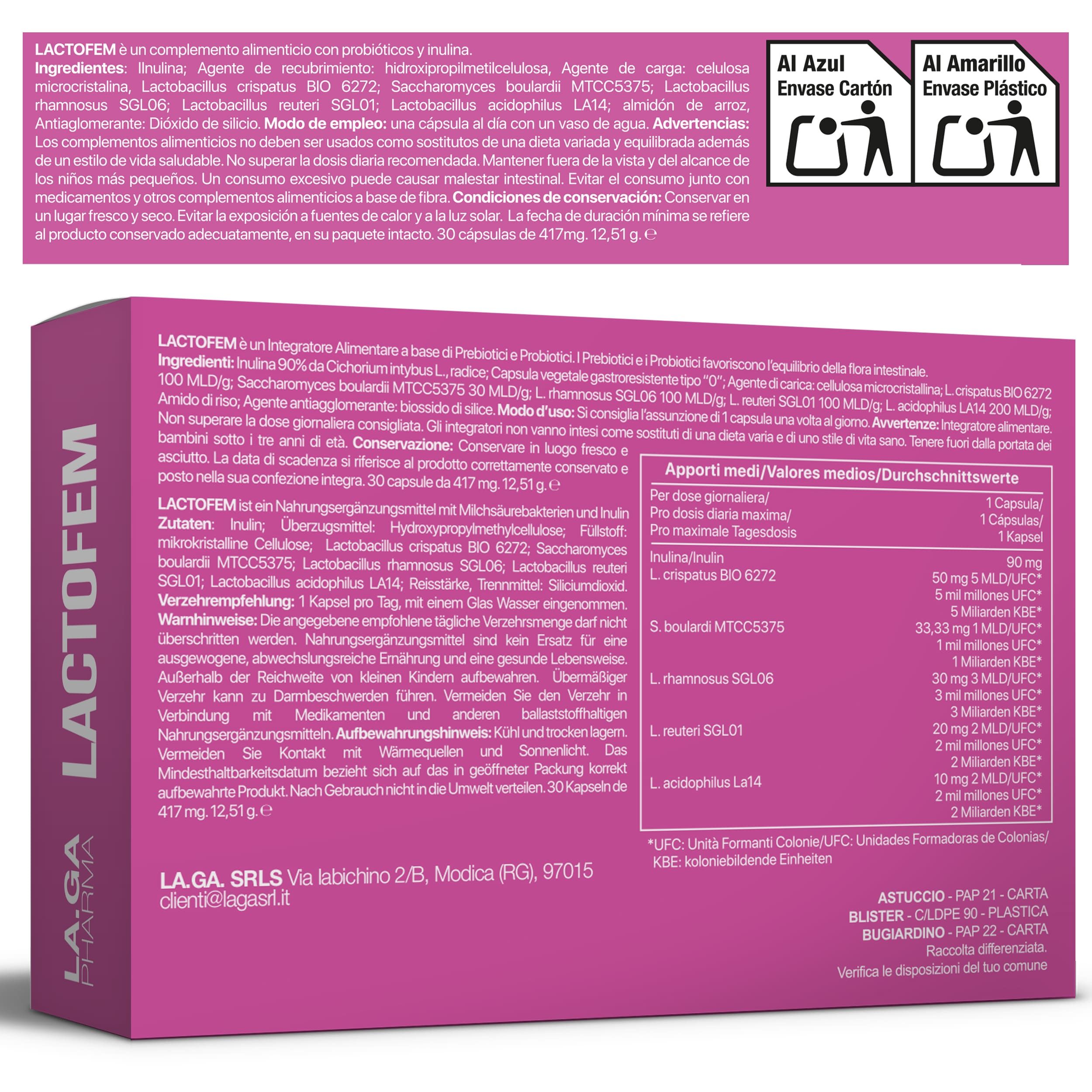 LA.GA LactoIntima© Probiotica voor Vrouwen – Voor de Vaginale Flora