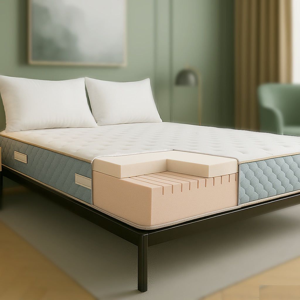 The White Stone Matras 90x200 cm van Hypoallergene Foam en Memory Foam Hoogte 22 cm