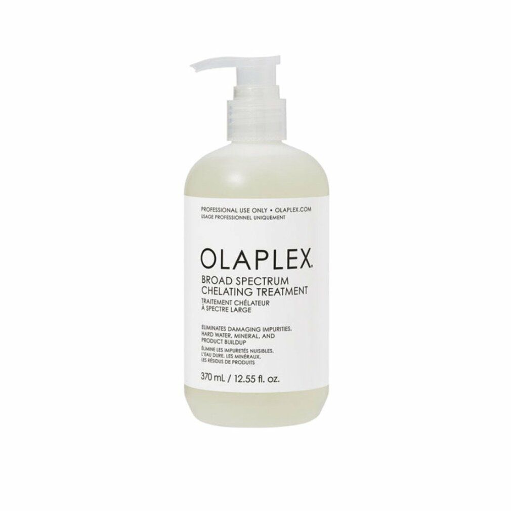 Olaplex Broad Spectrum Chelating Treatment. Flacon pompe. Texte: Élimine les impuretés. 370 ml.