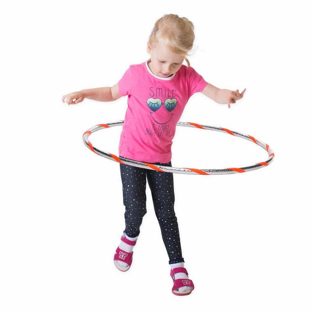 Hoopomania Funny hula hoop enfant | Ø 70 cm | Argent-Orange